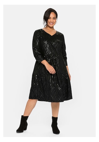 Sheego Partykleid »sheego Kleid«, mit tonalem Animal-Print, mit langem Arm kaufen