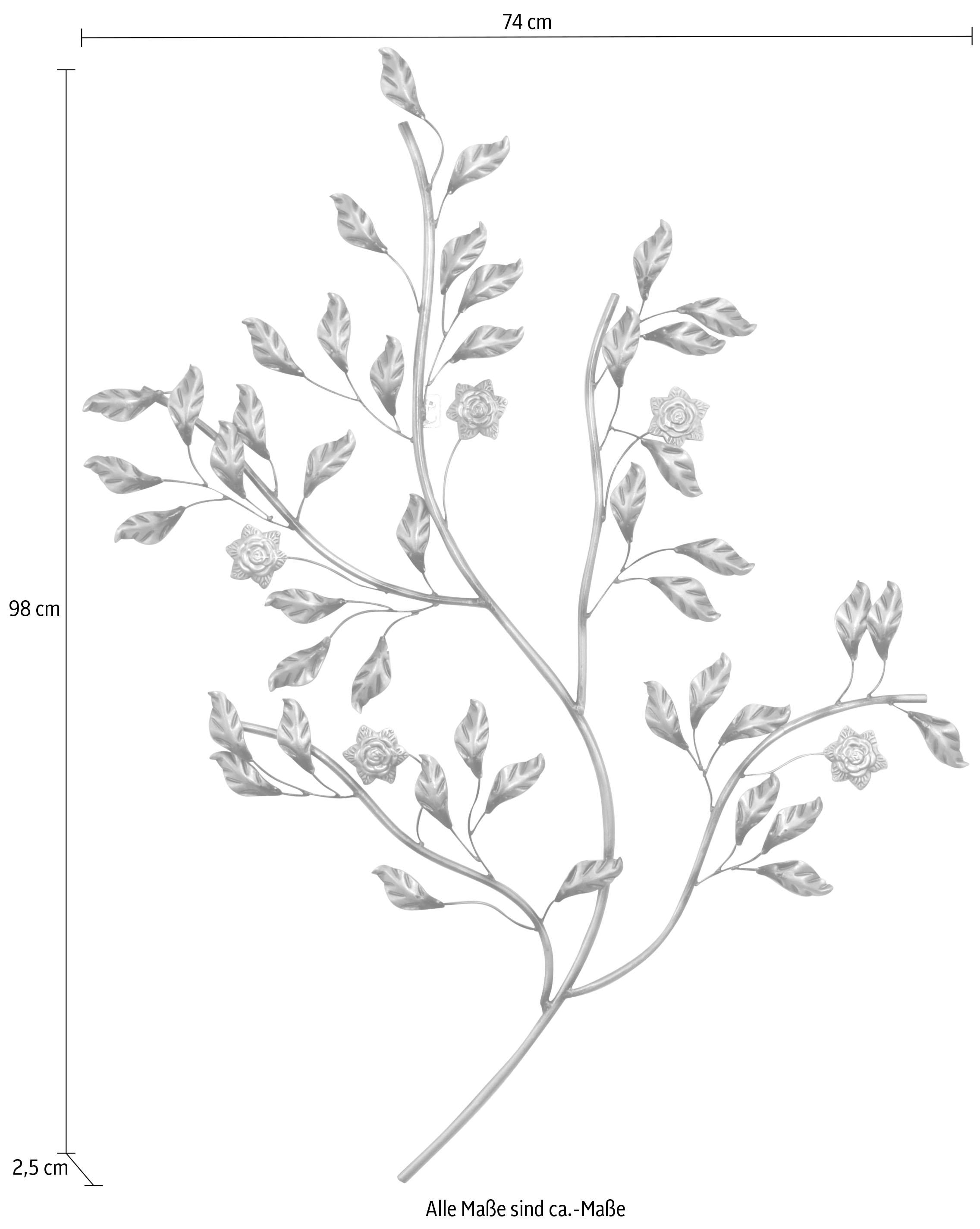 HOFMANN LIVING AND MORE Wanddekoobjekt Zweig aus Metall, Antik Finish