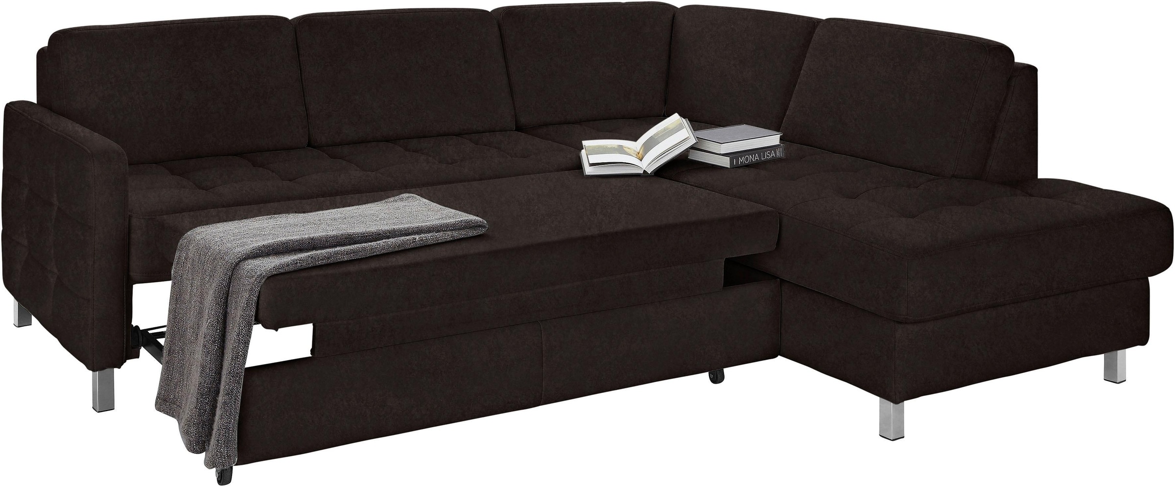 sit&more Ecksofa »Pablo L-Form«, wahlweise mit Bettfunktion und Bettkasten