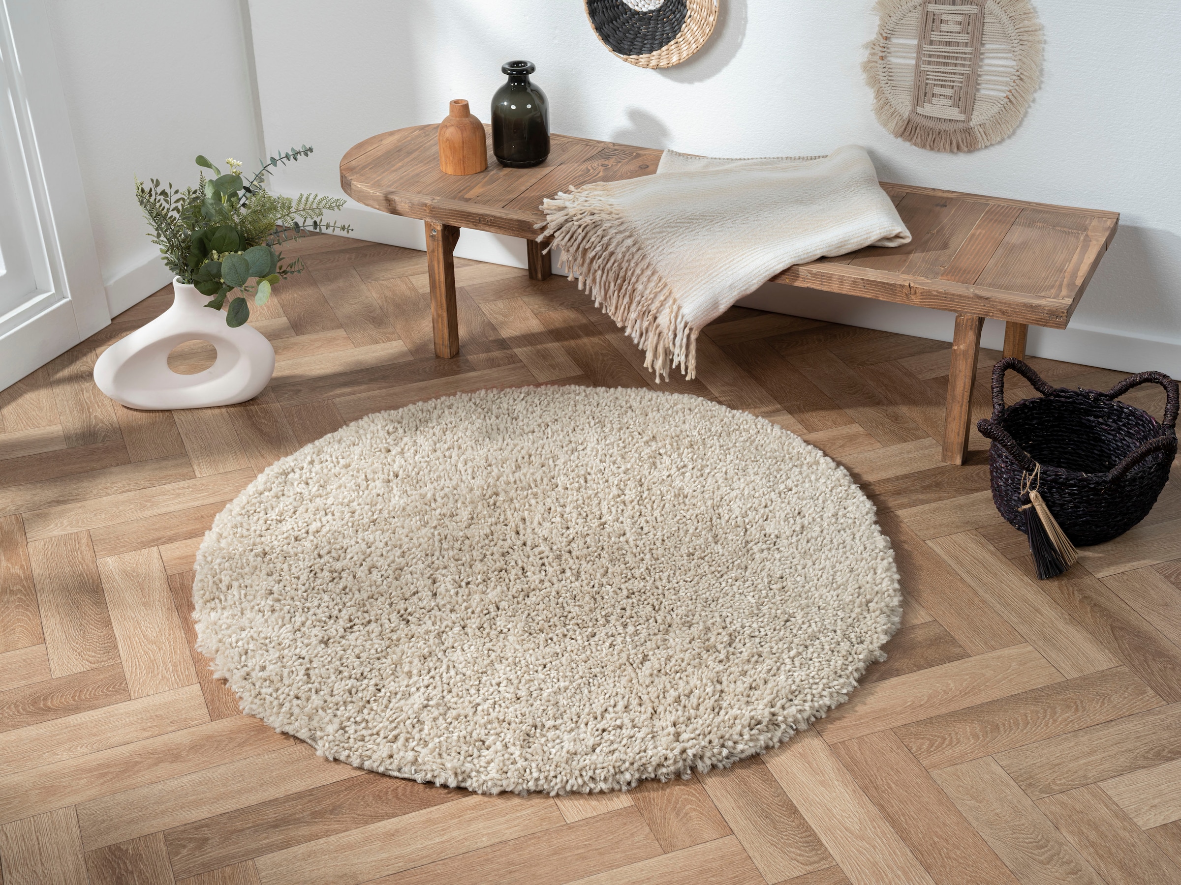 Myflair Möbel & Accessoires Hochflor-Teppich »My Shaggy«, rund, 37 mm Höhe, günstig online kaufen