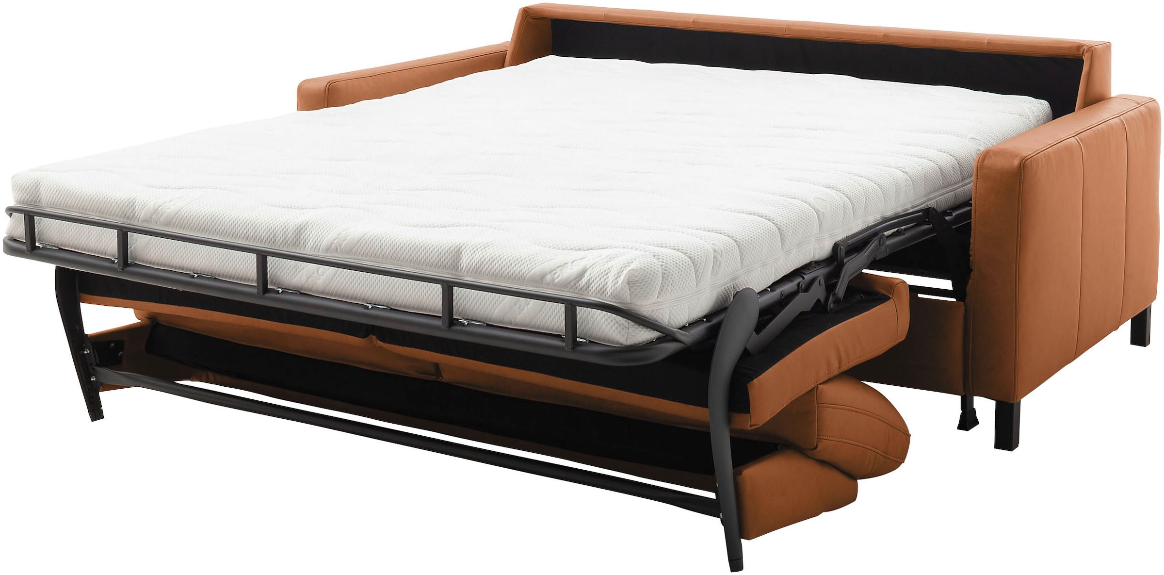 Home affaire Schlafsofa »Calestra, Lederbezug, 3-Sitzer mit Kaltschaummatratze, Breite 208 cm« Längsschläfer mit echter Dauerschläferfunktion & flexibel stellbar