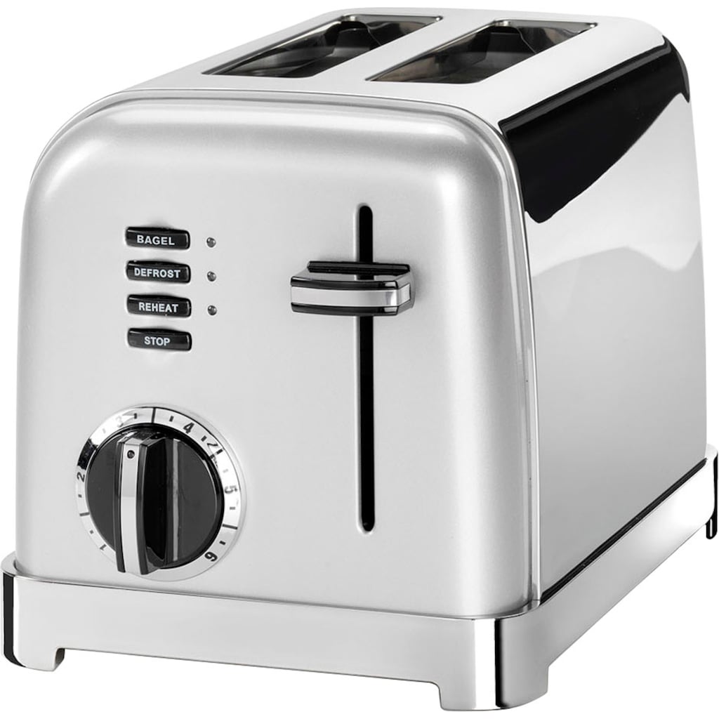 Cuisinart Toaster »CPT160SE«, 2 kurze Schlitze, für 2 Scheiben, 900 W, mit 6 Bräunungsstufen und Auftau-, Aufwärm- und Stop-Funktion, extra breite Toastschlitze, Retro Design