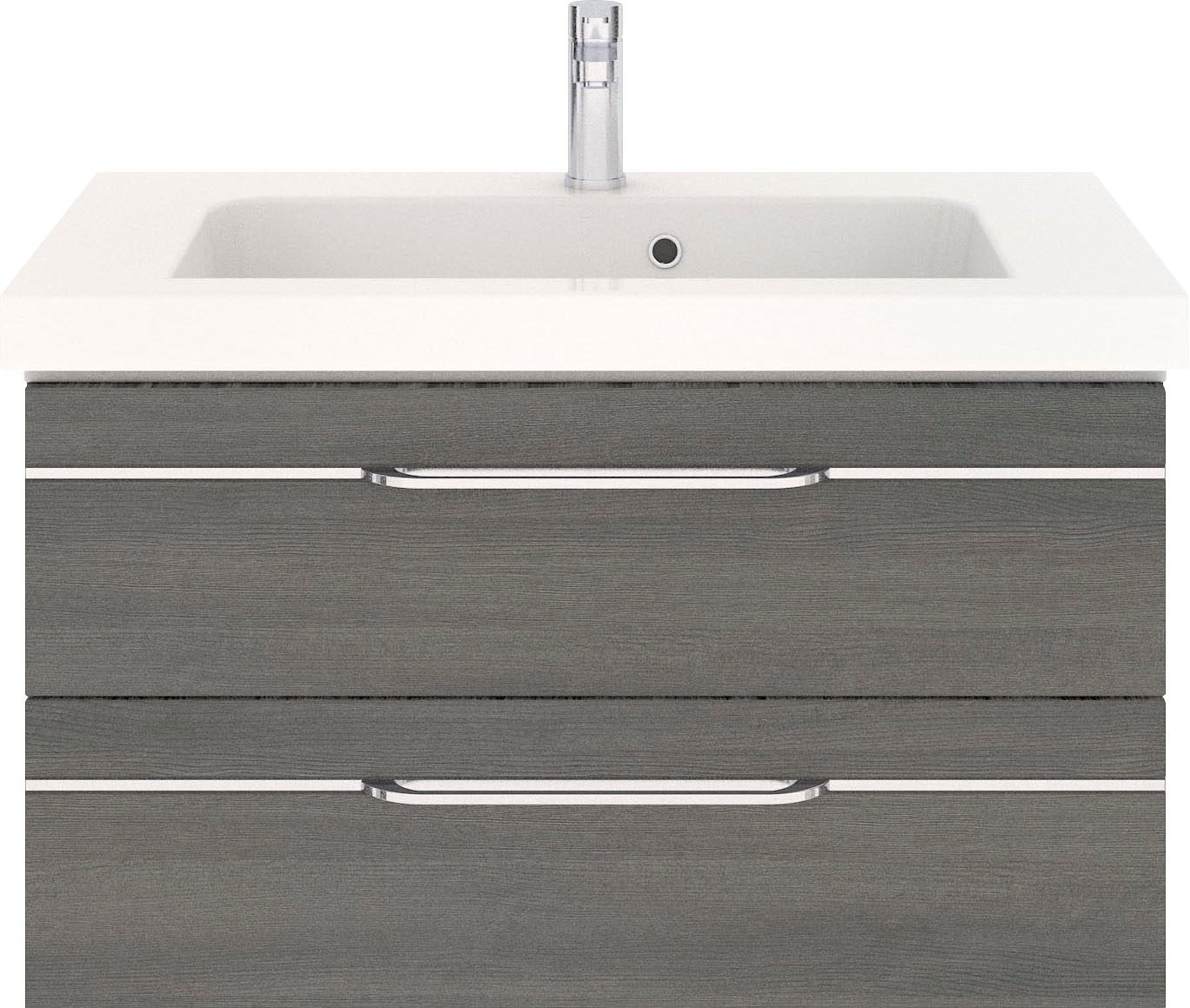 Saphir Badmöbel-Set »Balto Sprint 3-teilig, Mineralmarmor-Waschtisch mit LED-Spiegelschrank«, (4 St.), Badezimmer Set mit Midischrank, inkl Türdämpfer, 4 Türen, 4 Schubladen