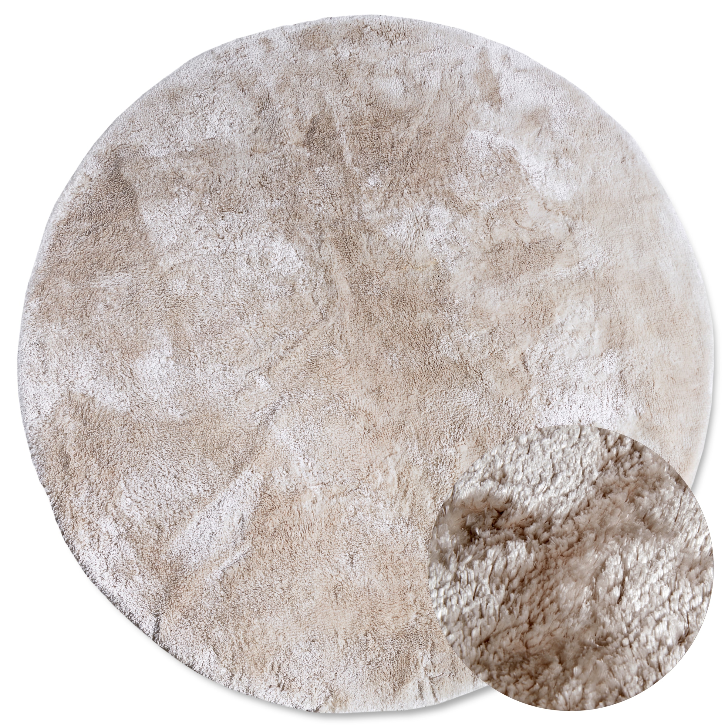 ELLE DECORATION Hochflor-Teppich »Calida«, rund, 28 mm Höhe, Langflor, Shaggy, einfarbig, flauschig, weich, glänzend, modern, uni