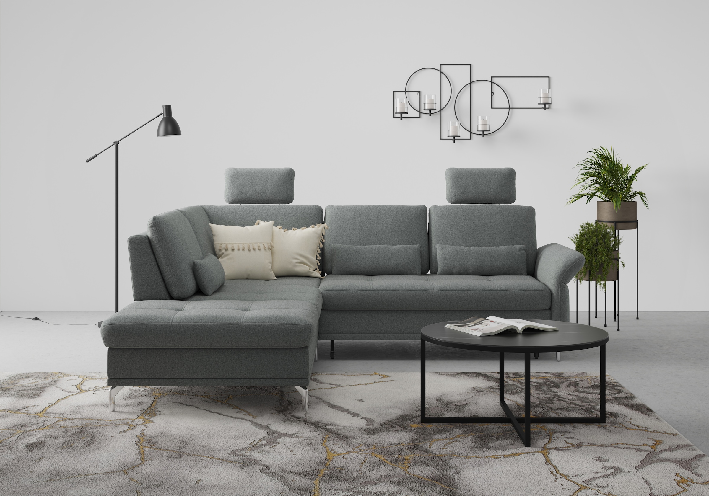 Home affaire Ecksofa »Palm Beach L-Form« Federkern, mit Sitztiefenverstellu günstig online kaufen