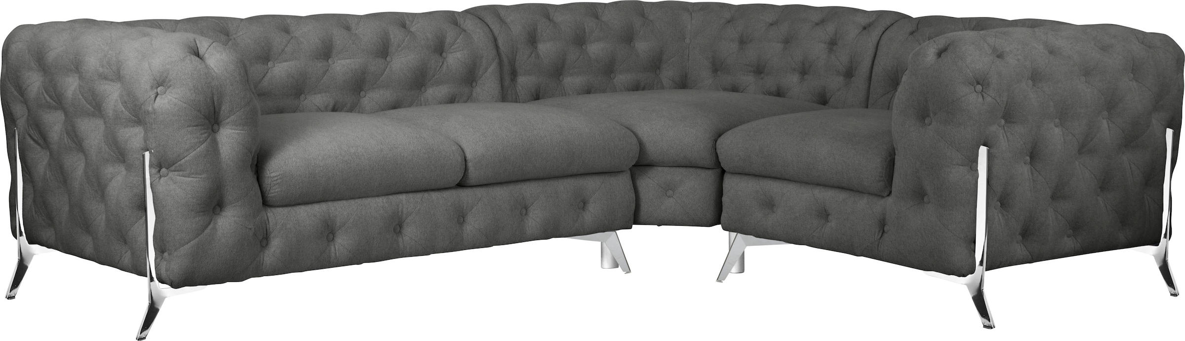 Home affaire Chesterfield-Sofa »Amaury L-Form« moderne Chersterfield-Optik, günstig online kaufen
