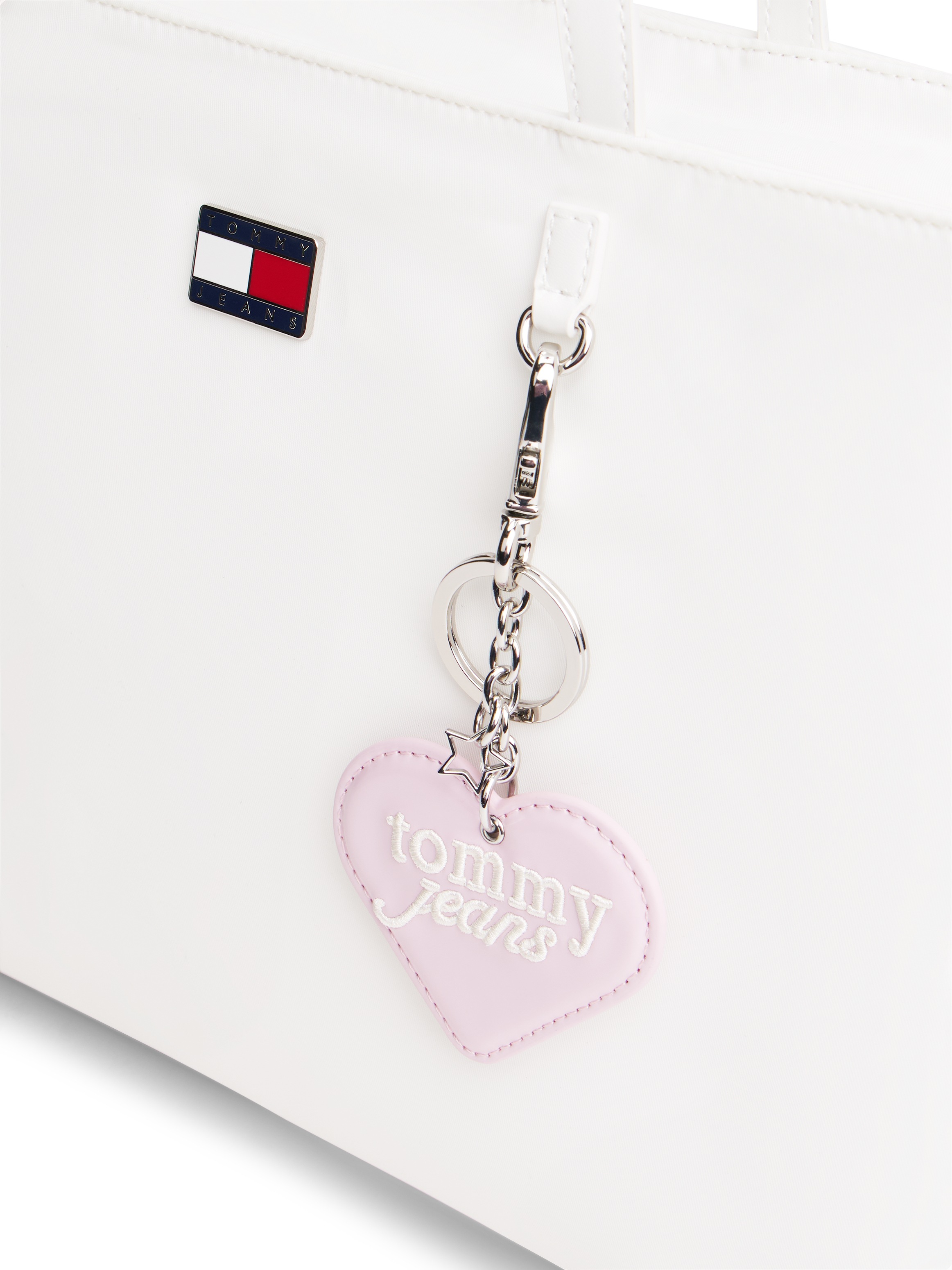 Tommy Jeans Tragetasche »TJW VALENTINES TOTE« , Damen Schultertasche, Shopper mit herzförmigem Anhänger