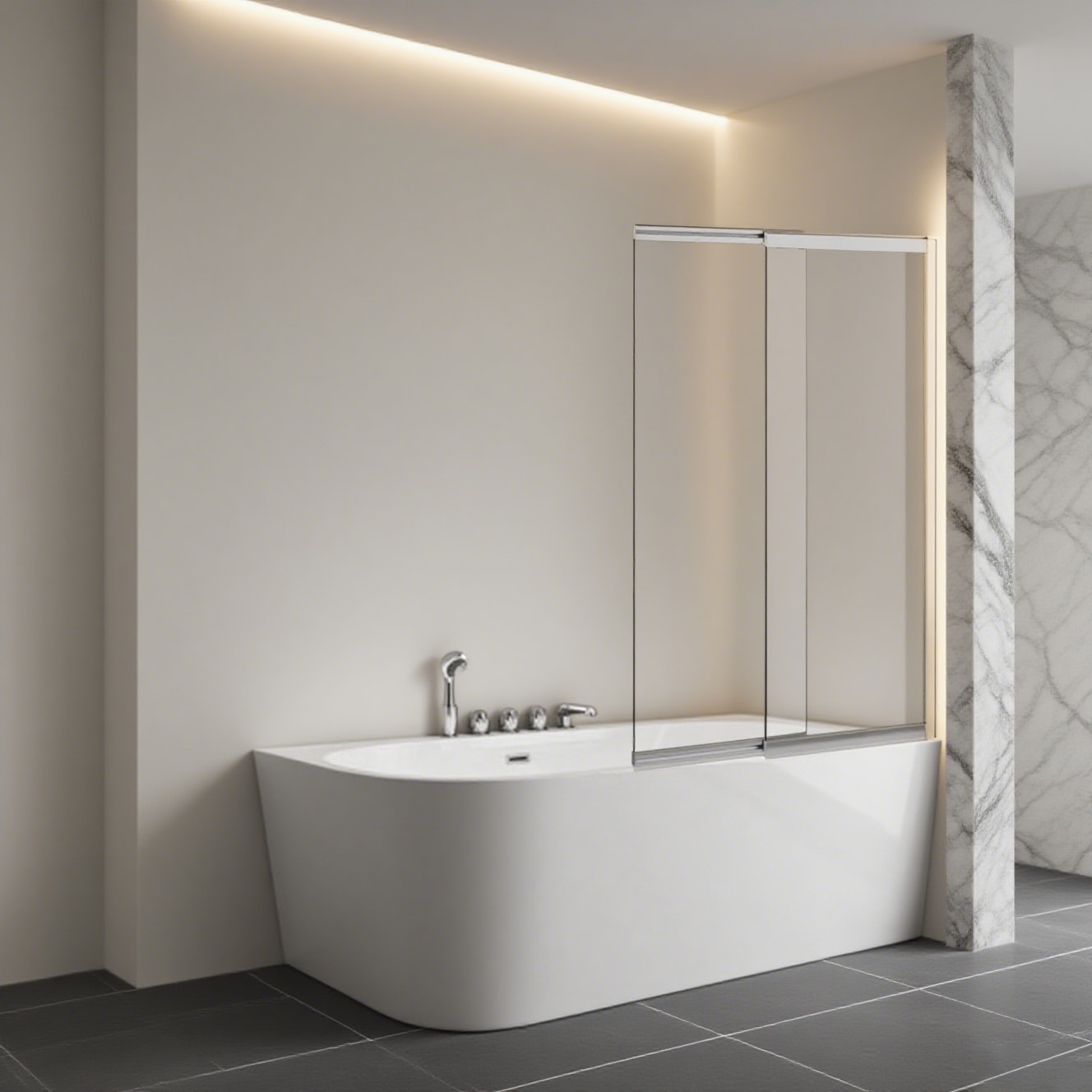 welltime Badewannenaufsatz »Slider« 2 Stk. tlg. Badewannenaufsatz mit Schiebetür