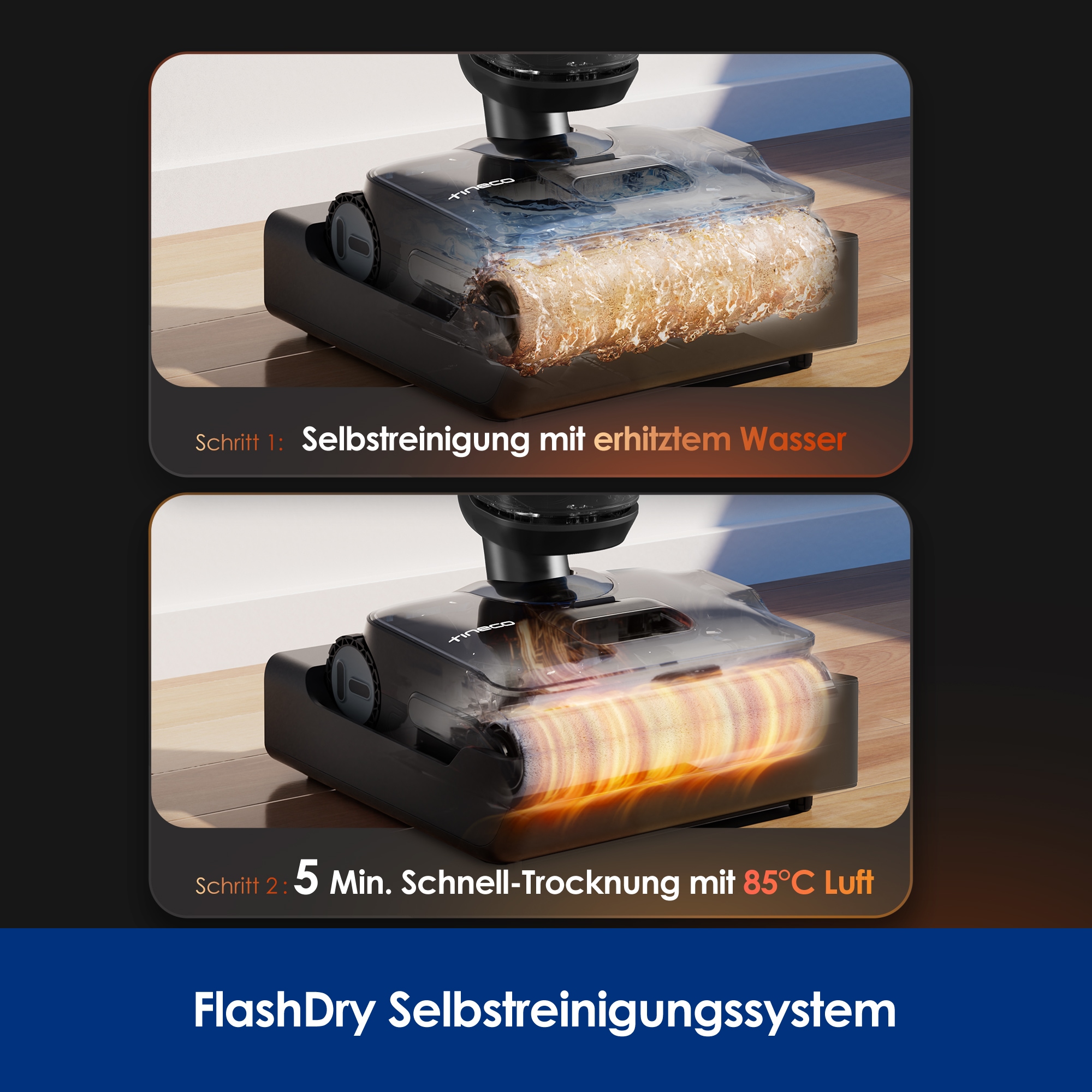 Tineco Nass-Trocken-Sauger »FLOOR ONE S7 Stretch Steam Plus mit 160°C Dampfreinigung« Selbstantrieb, 80 Minuten