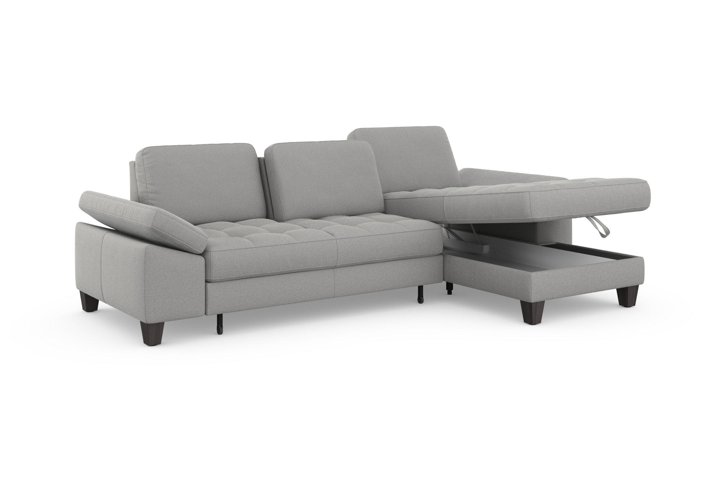 sit&more Ecksofa »Westham L-Form«, Recamiere, mit oder ohne Bettfunktion, Bettkasten, Füße wengefarben