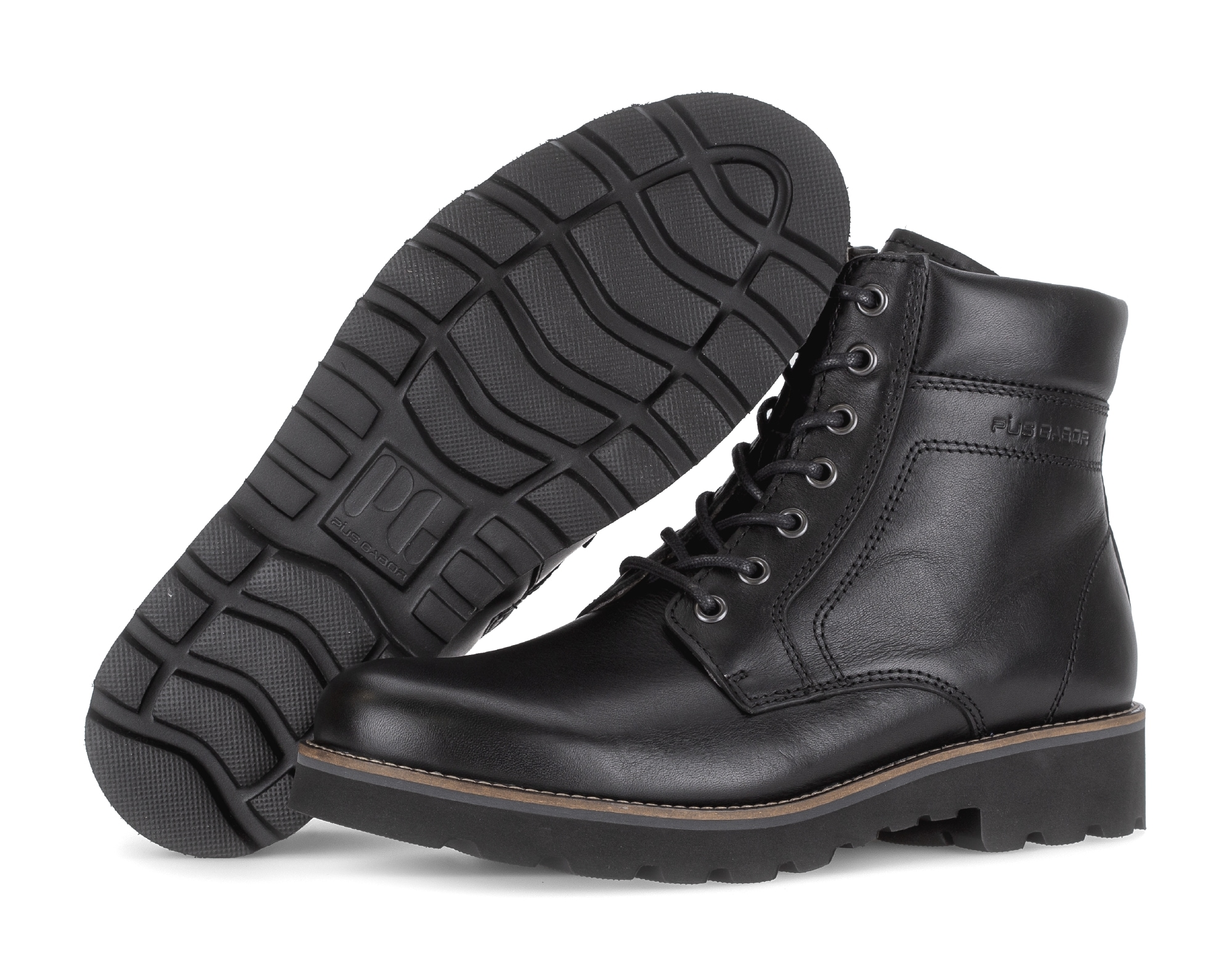Pius Gabor Schnürboots, Blockabsatz, Komfortschuh, gepolsterter Schaftrand, G-Weite (=weit)