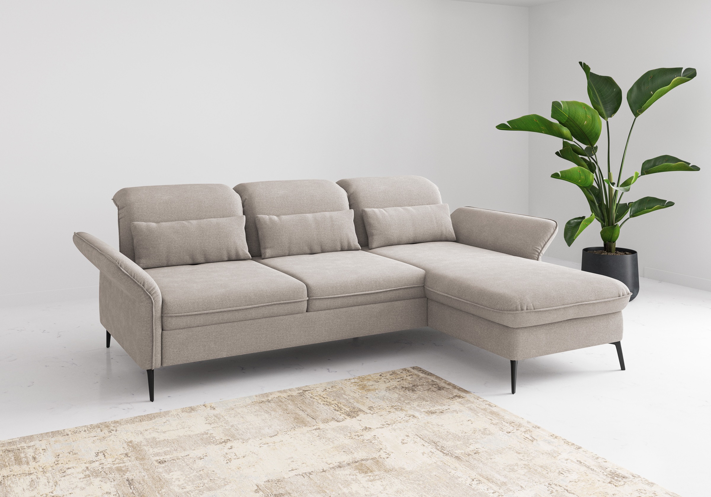 sit&more Ecksofa "Emely, inkl. Sitztiefenverstellung", wahlweise mit Bettfu günstig online kaufen