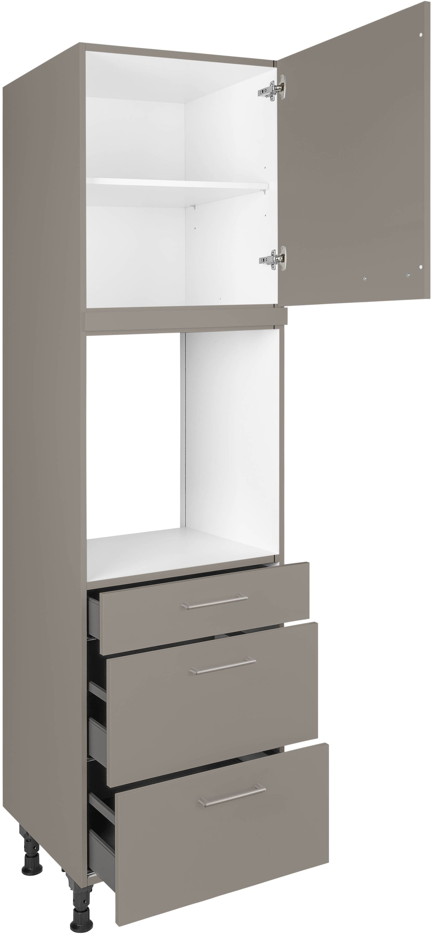 nobilia® Backofenumbauschrank »"Laser", Ausrichtung wählbar, mit Schublade und zwei Auszügen und«