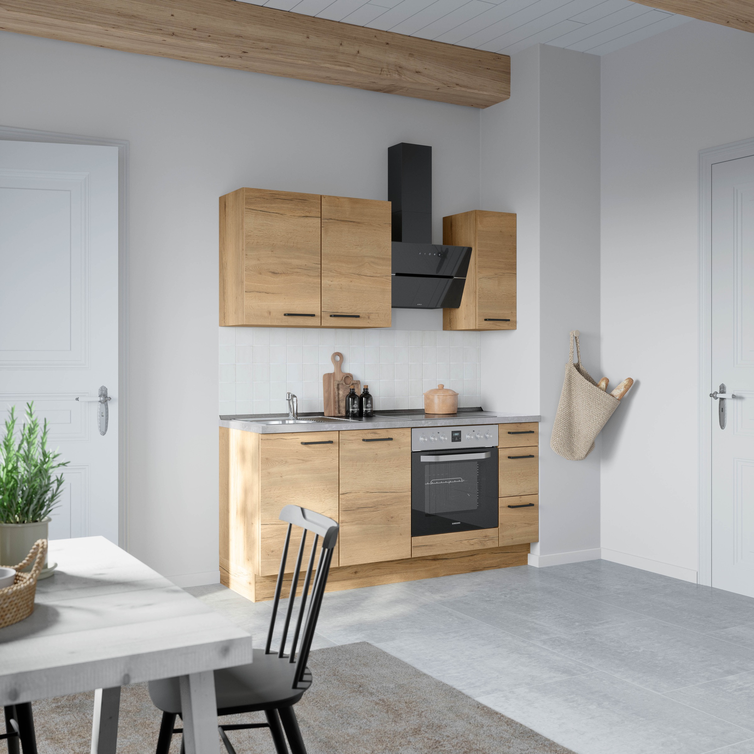 nobilia® Küchenzeile »"Structura II"«, vormontiert, Ausrichtung wählbar, Breite 180 cm, wahlw. mit E-Geräten