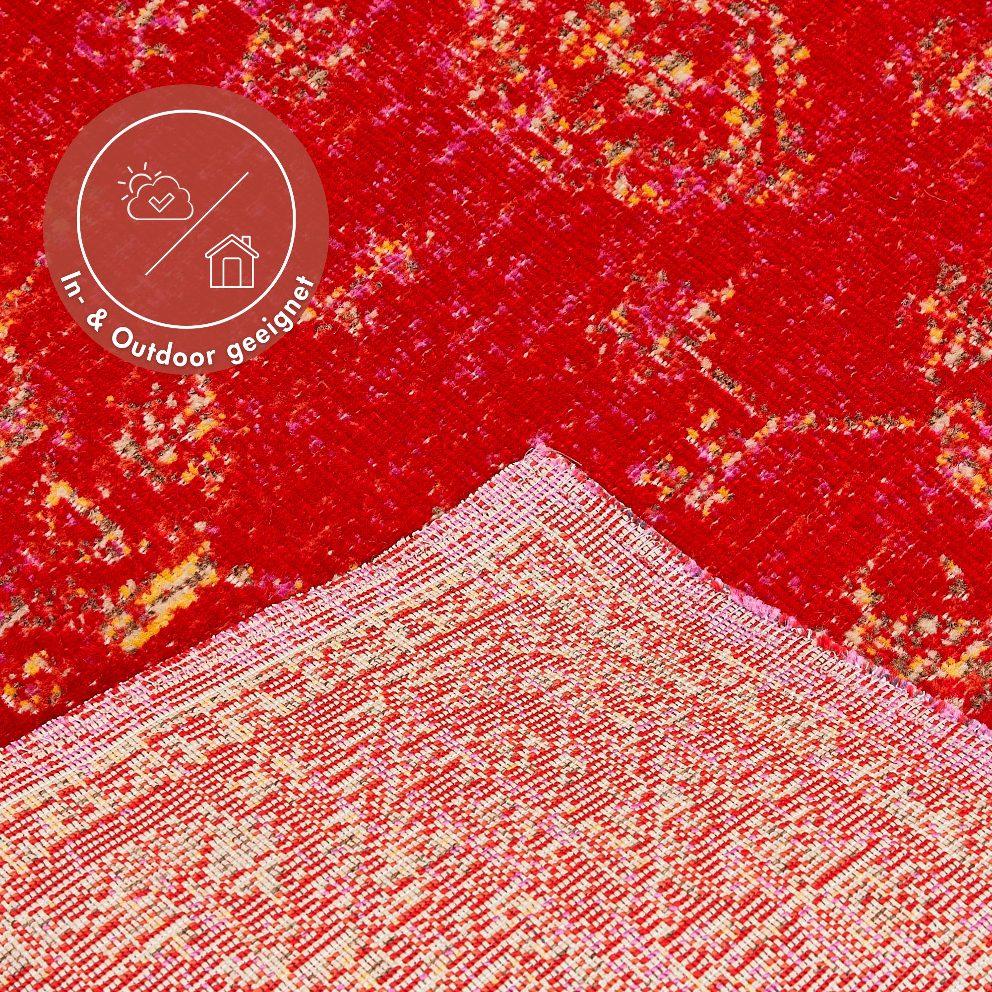 Andiamo Teppich »Colore«, rechteckig, 5 mm Höhe, verschieden Designs, In- und Outdoor geeignet, Wohnzimmer