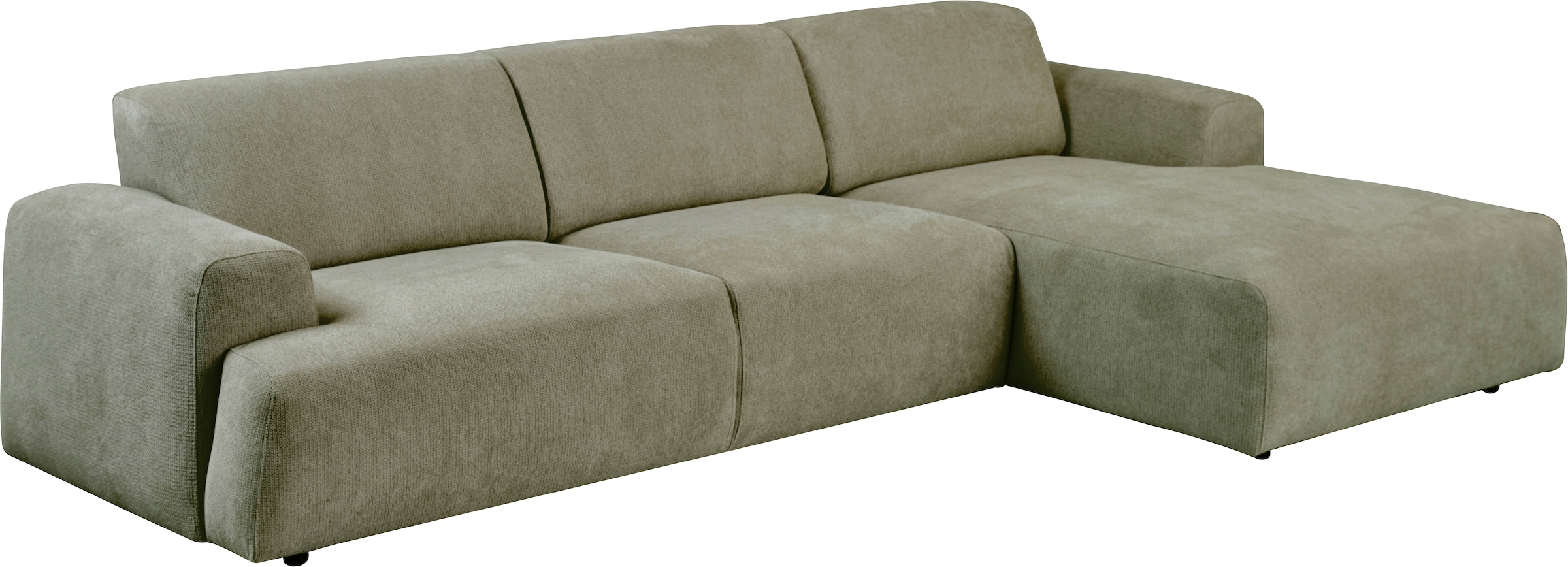 andas Ecksofa »Linkka, Breite 301 cm«, L-Form, in einem weichen Chenille-Stoff, mit Wellenunterfederung