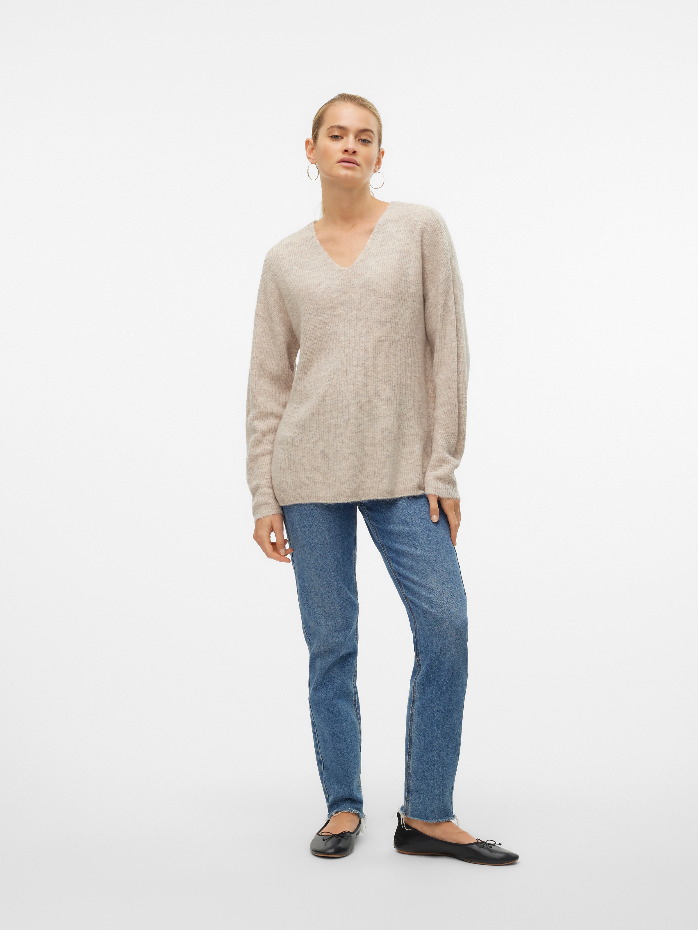 Vero Moda »VMCREWLEFILE LS V-NECK BLOUSE NOOS«