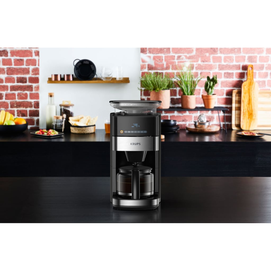 Krups Kaffeemaschine mit Mahlwerk »KM8328 Grind Aroma«, für 10-15 Tassen, 24-Stunden-Timer, digitales LED-Bedienfeld