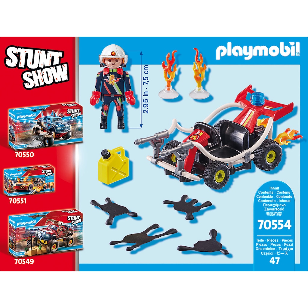 Playmobil® Konstruktions-Spielset »Feuerwehrkart (70554), Stuntshow«, (47 St.)