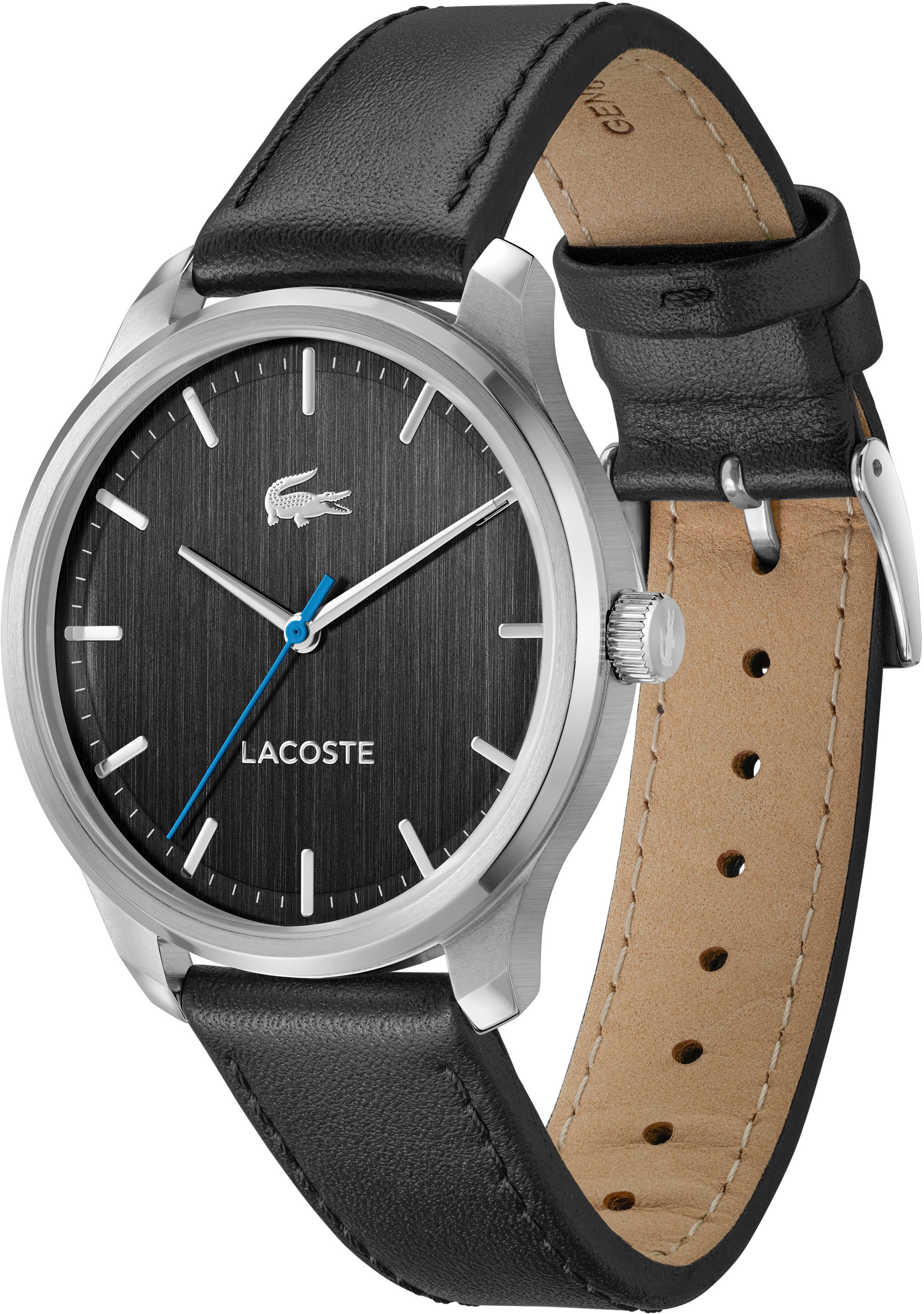 Lacoste Quarzuhr »LISBON«, Armbanduhr, Herrenuhr, Lederarmband, analog