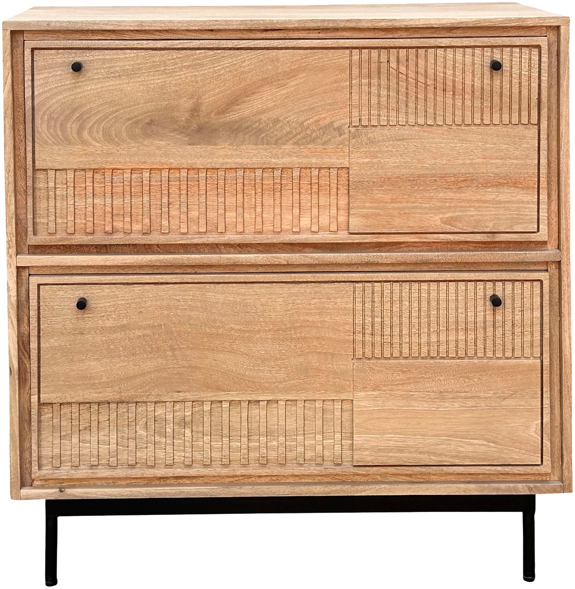 SIT Schuhschrank »Schuhkommode – Massives Holz mit Lamellen‑Front & kunstvollen Holz« 1 Stk. tlg. Massiver Schuhschrank mit Lamellen‑Front & kunstvollen Schnitzereien