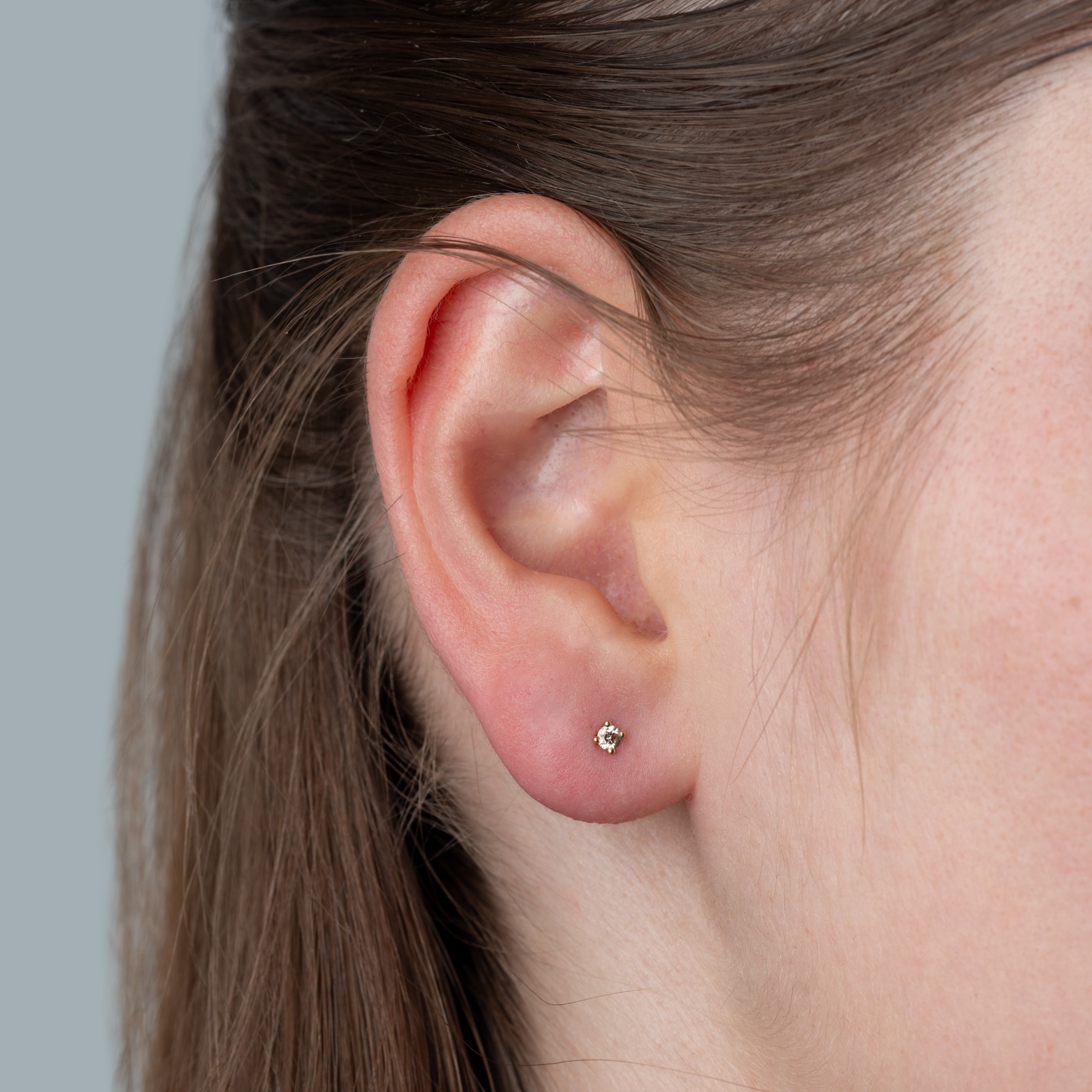 Orolino Paar Ohrstecker »585/- Gelbgold glanz 2 Brill. 0,10ct. braun«