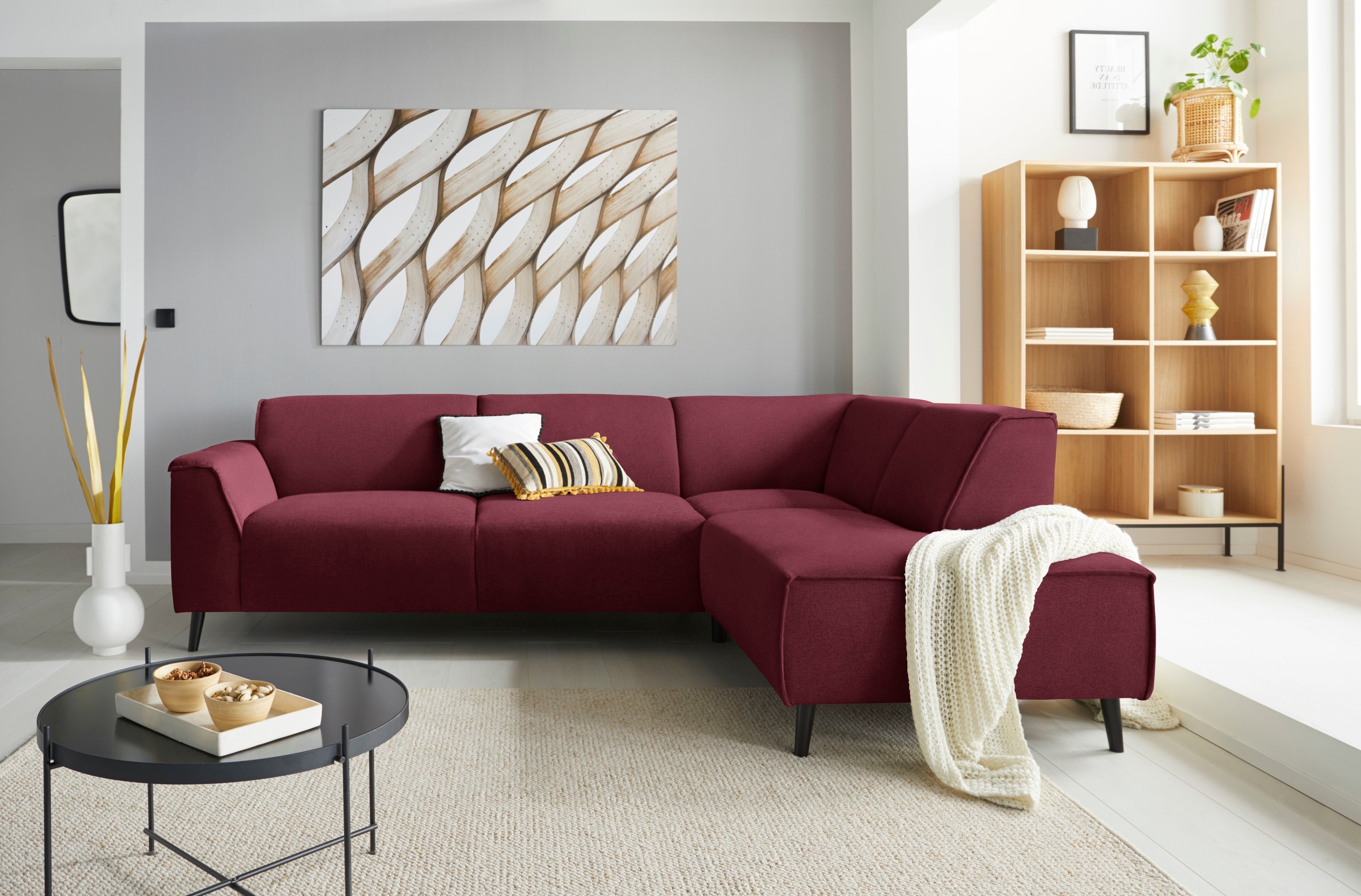 DOMO collection Ecksofa »Amora, bequem und zeitlos, L-Form« mit Federkern f günstig online kaufen