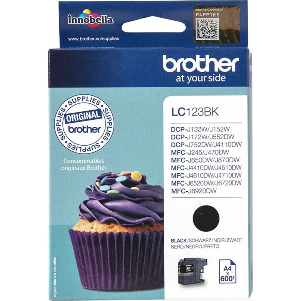 Brother Tintenpatrone »LC-123BK«, original Druckerpatrone 123 schwarz