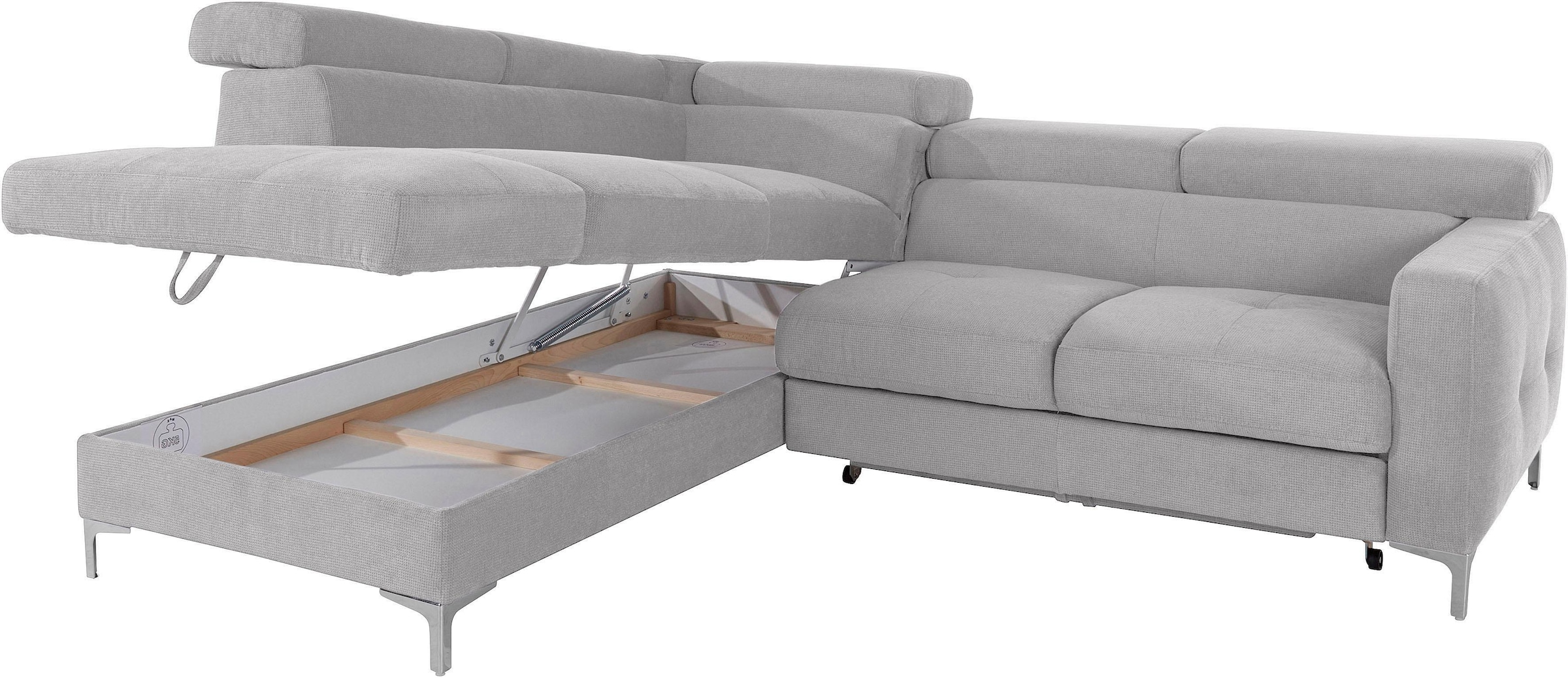 COTTA Ecksofa »Sammy L-Form«, mit Kopfteilverstellung, wahlweise mit Bettfunktion & Bettkasten