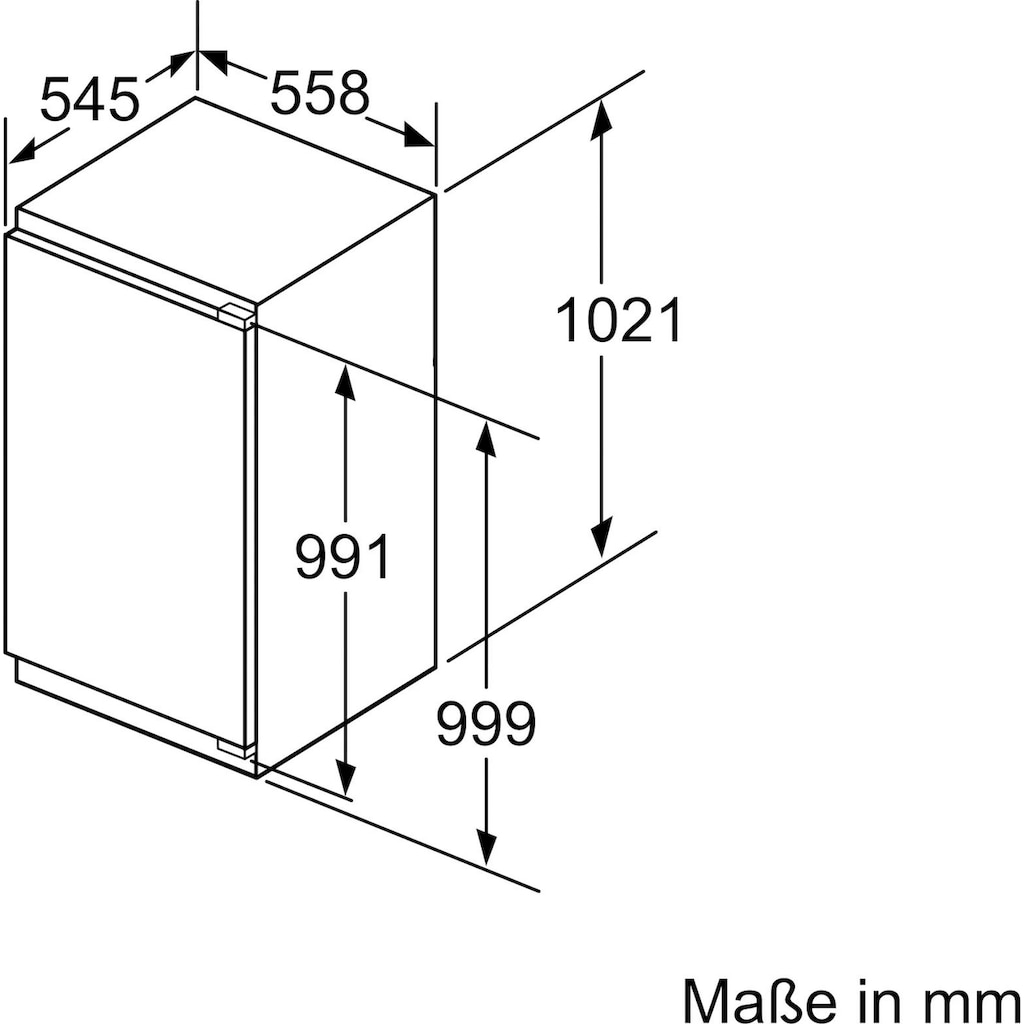 SIEMENS Einbaukühlschrank »KI31RADF0«, KI31RADF0, 102,1 cm hoch, 55,8 cm breit