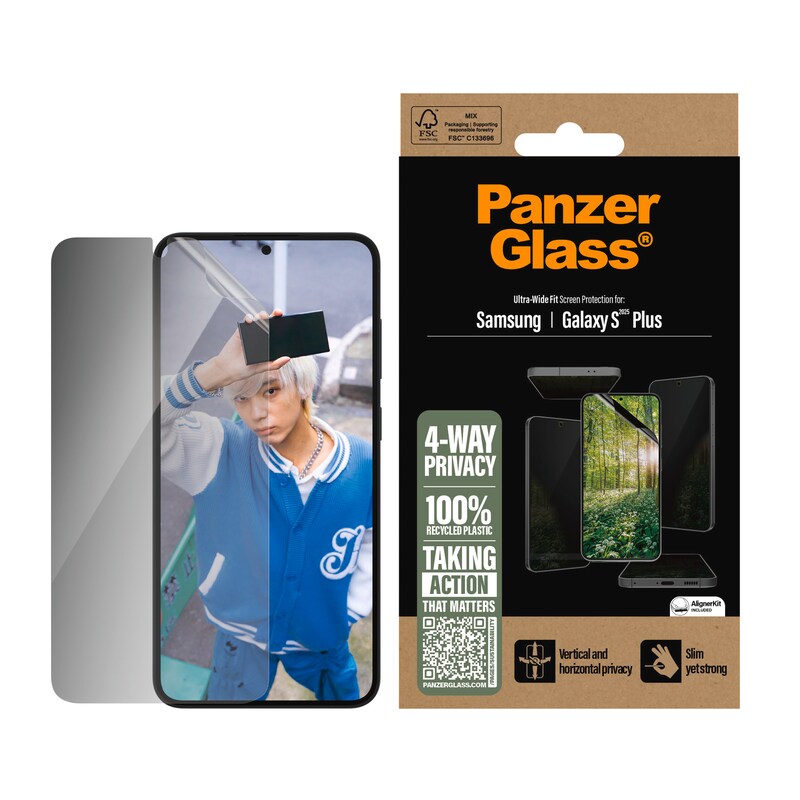 PANZERGLASS Displayschutzfolie »Ultra-Wide Fit Screen Protection« für Samsung Galaxy S25+ Schutzfilm, Schutzfolie, Bildschirmschutz, kratz- &...
