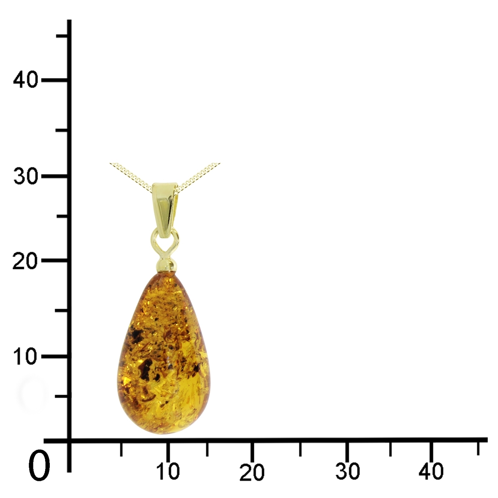 OSTSEE-SCHMUCK Kette mit Anhänger »Ostsee-Schmuck Kette mit Anhänger Tropfen ca. 17 mm lang«, (2 tlg.)