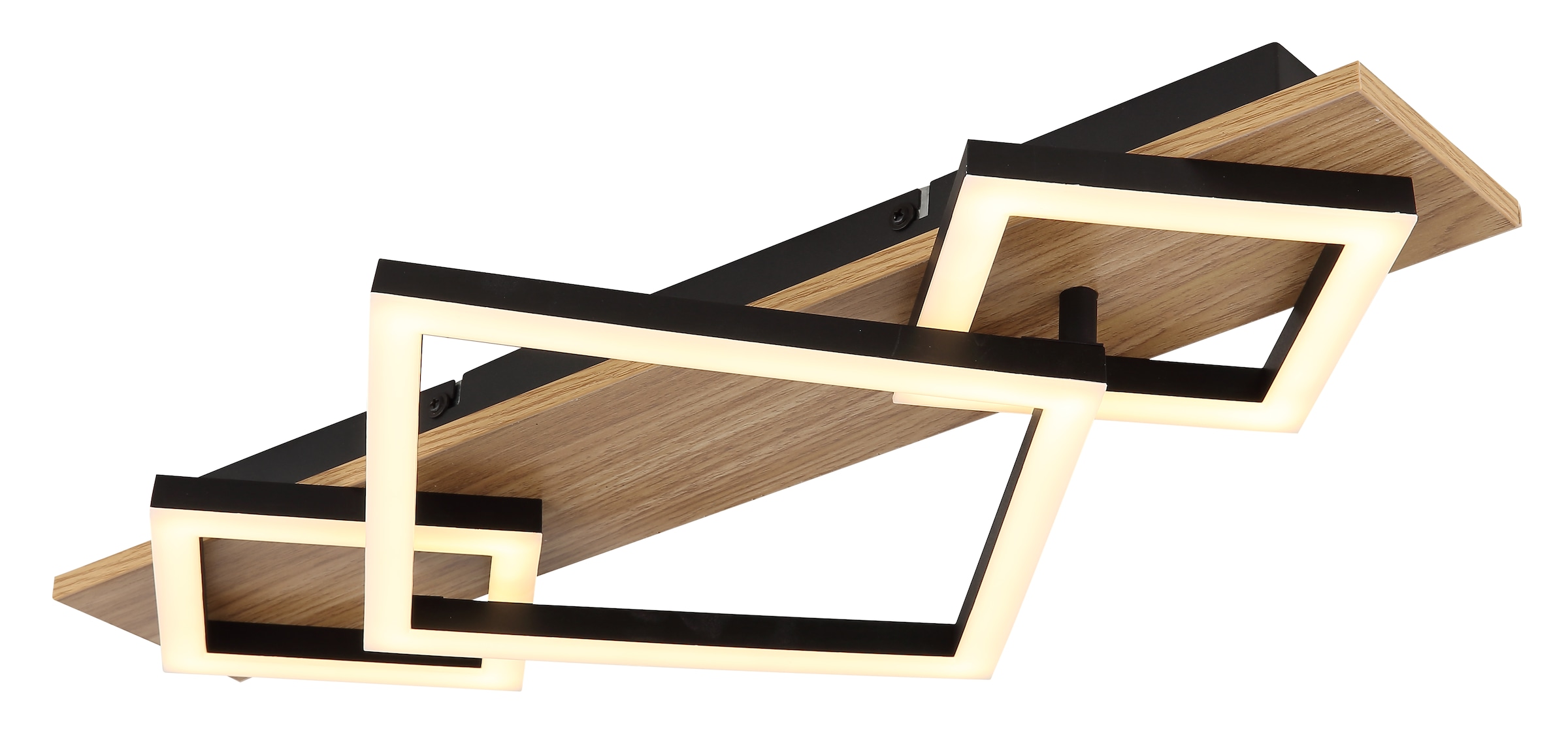 GLOBO LIGHTING LED Deckenleuchte »BEATRIX I«, Leuchtmittel LED-Modul | LED fest integriert, Deckenlampe/holzoptik/schwarz/3000K/Quadrate