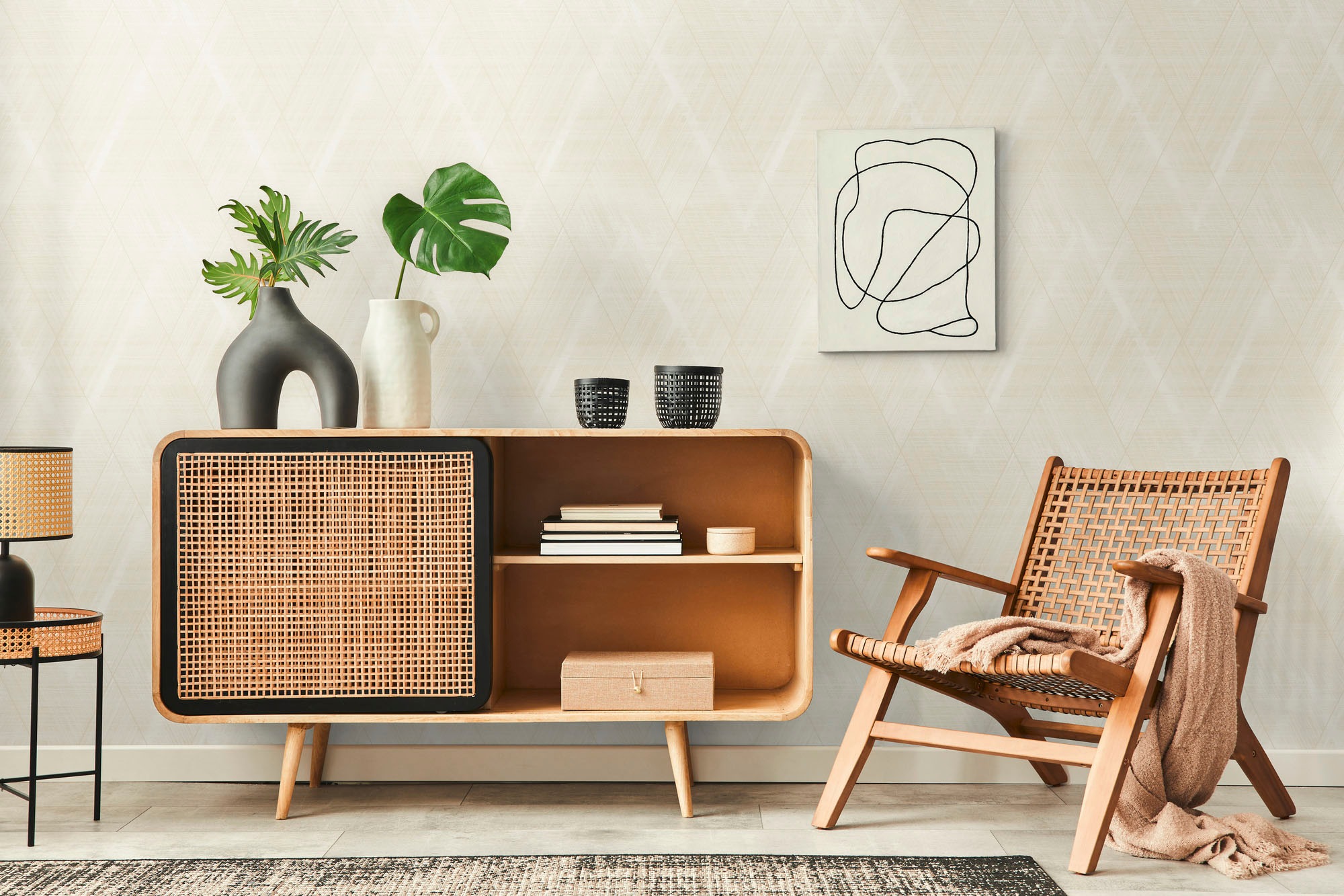 A.S. Création Vliestapete »THE BOS Grafisch«, leicht glänzend-gemustert-abstrakt, Grafiktapete Tapeten Wohnzimmer Schlafzimmer Küche modern Design Optik