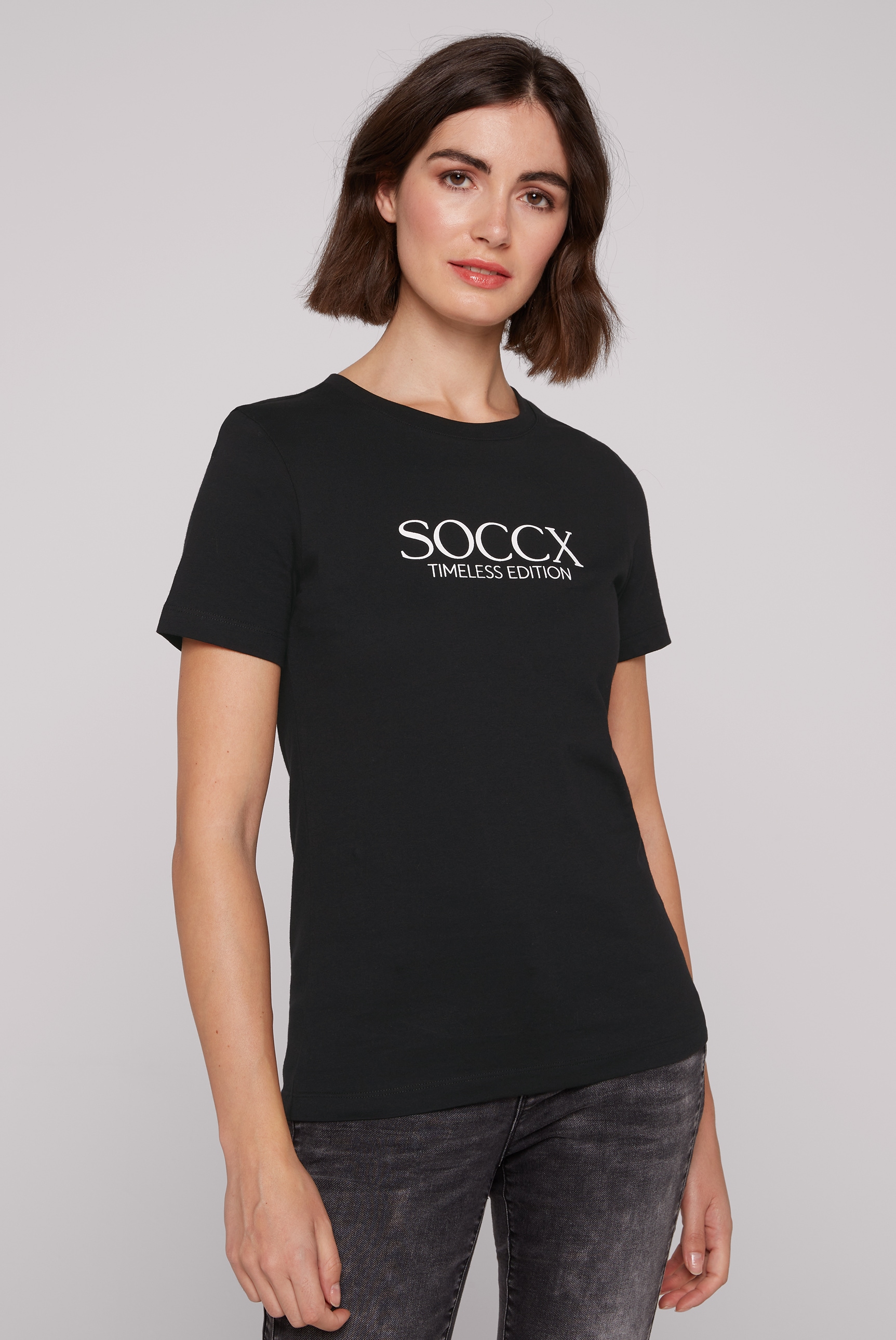 Baumwolle online bei aus Rundhalsshirt, SOCCX