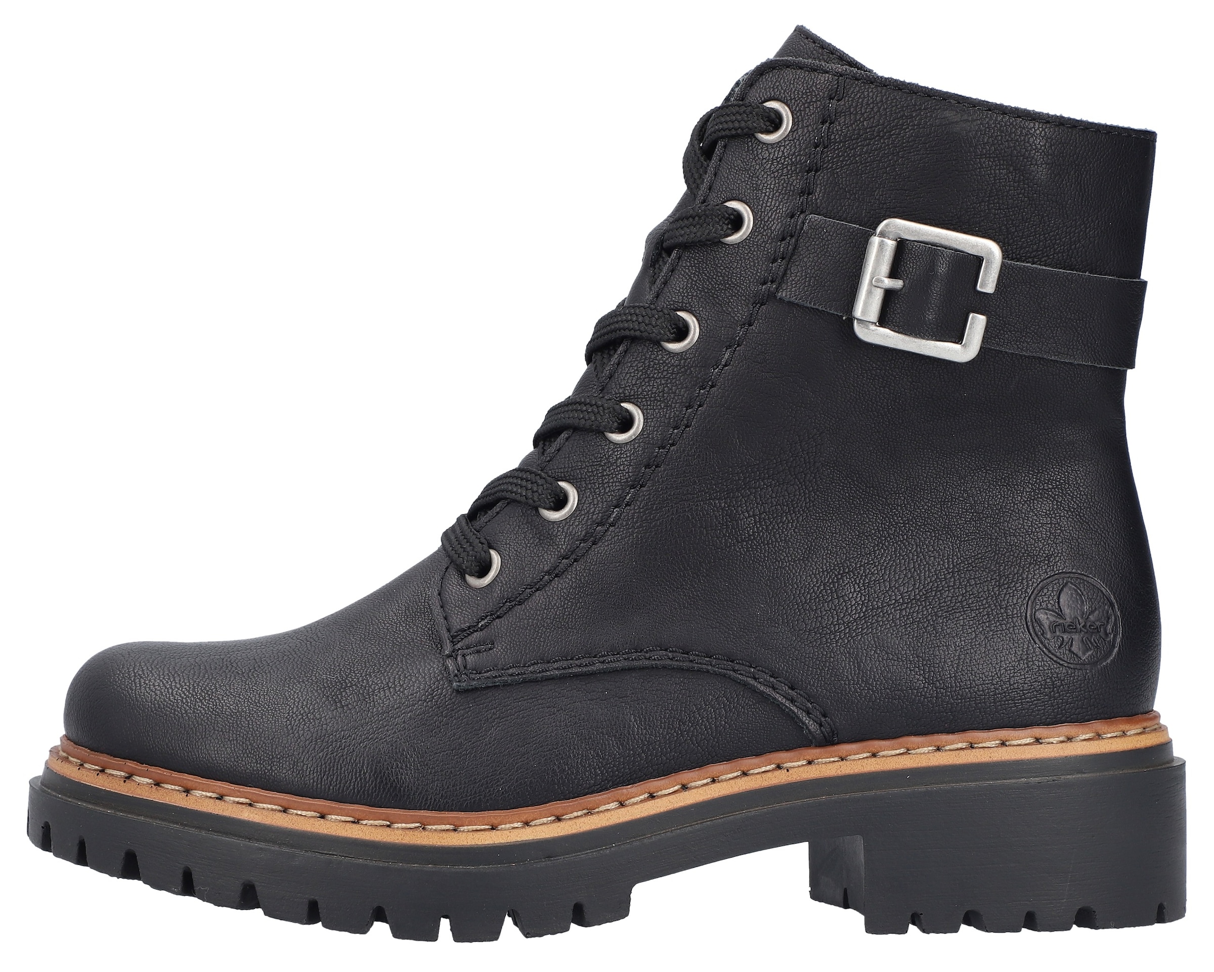 Rieker Schnürboots, Winterstiefel, Boots mit kontrastfarbener Rahmennaht