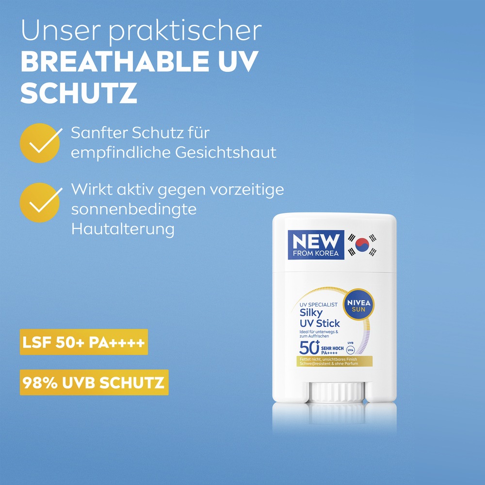 Nivea Sun Sonnenschutzlotion »UV Face Sensitive LSF50+ mit  Silky UV Stick Vorteilspack« speziell für empfindliche Haut; beugt Sonnenallergien vor