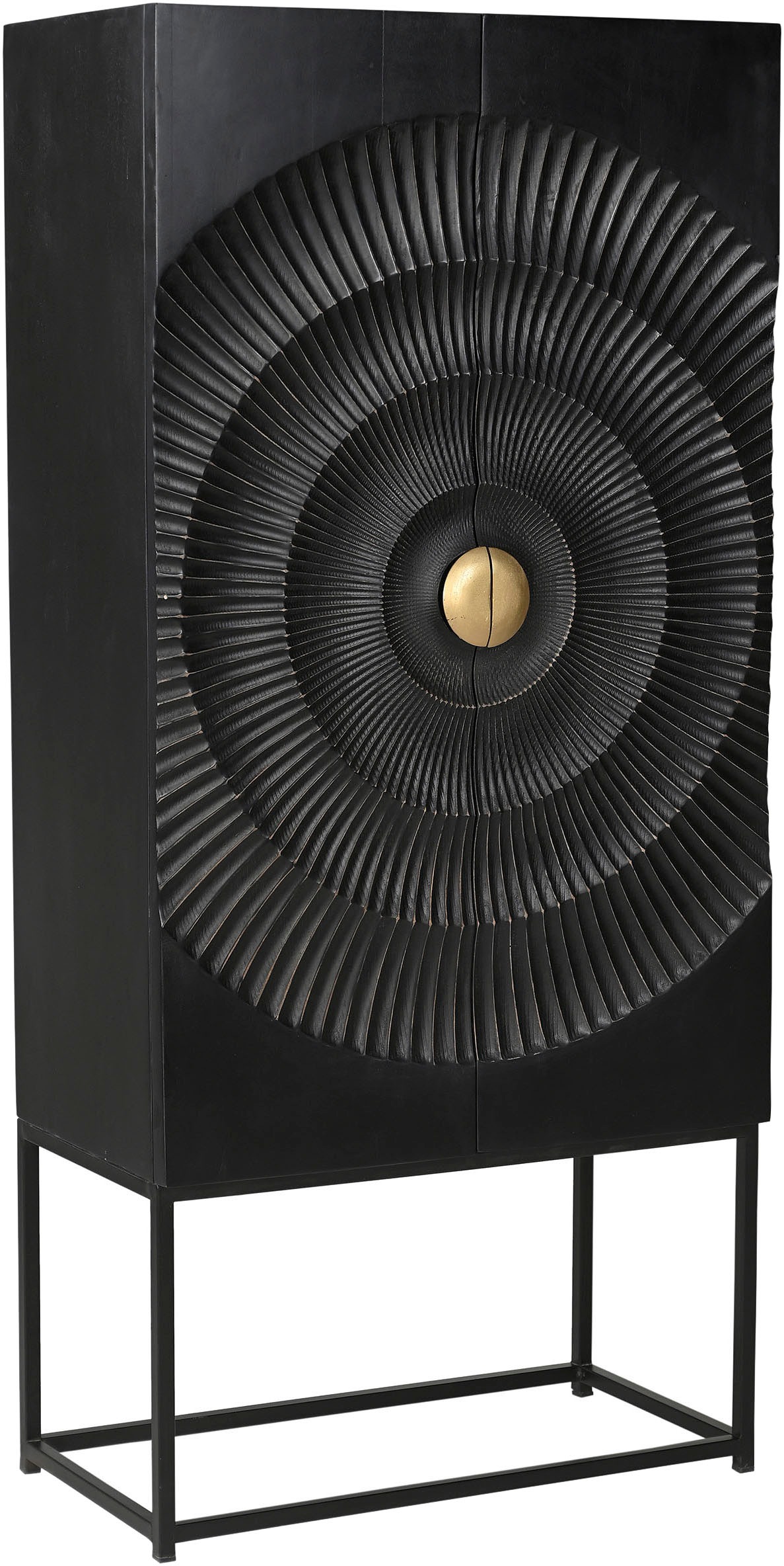 SIT Mehrzweckschrank 1 Stk. tlg. mit Schnitzmuster und goldfarbenem Griff günstig online kaufen