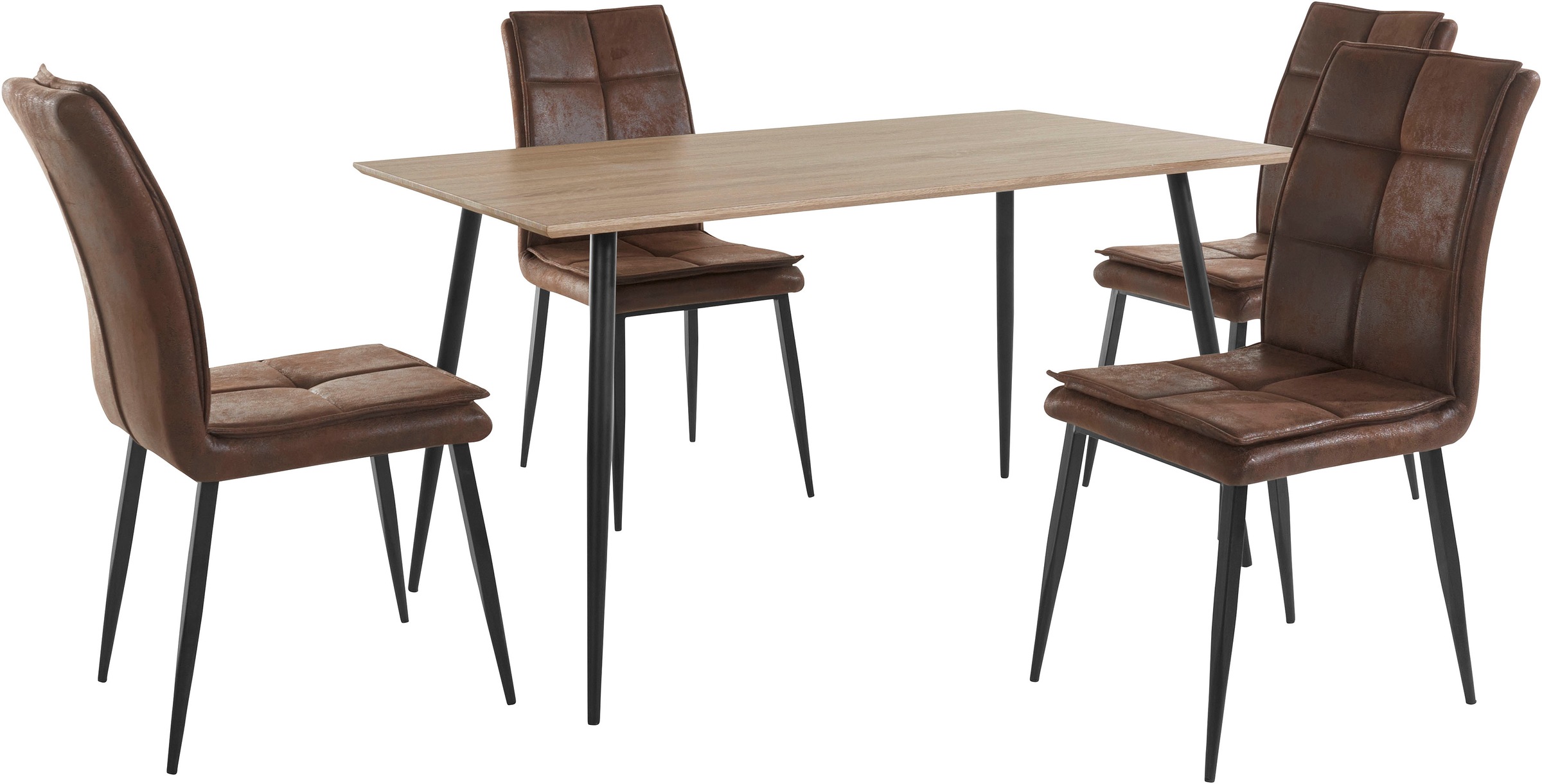 Leonique Essgruppe »Dino + Lima« 5 Stk. tlg. Set, 5-tlg, Tisch in Eiche Opt günstig online kaufen
