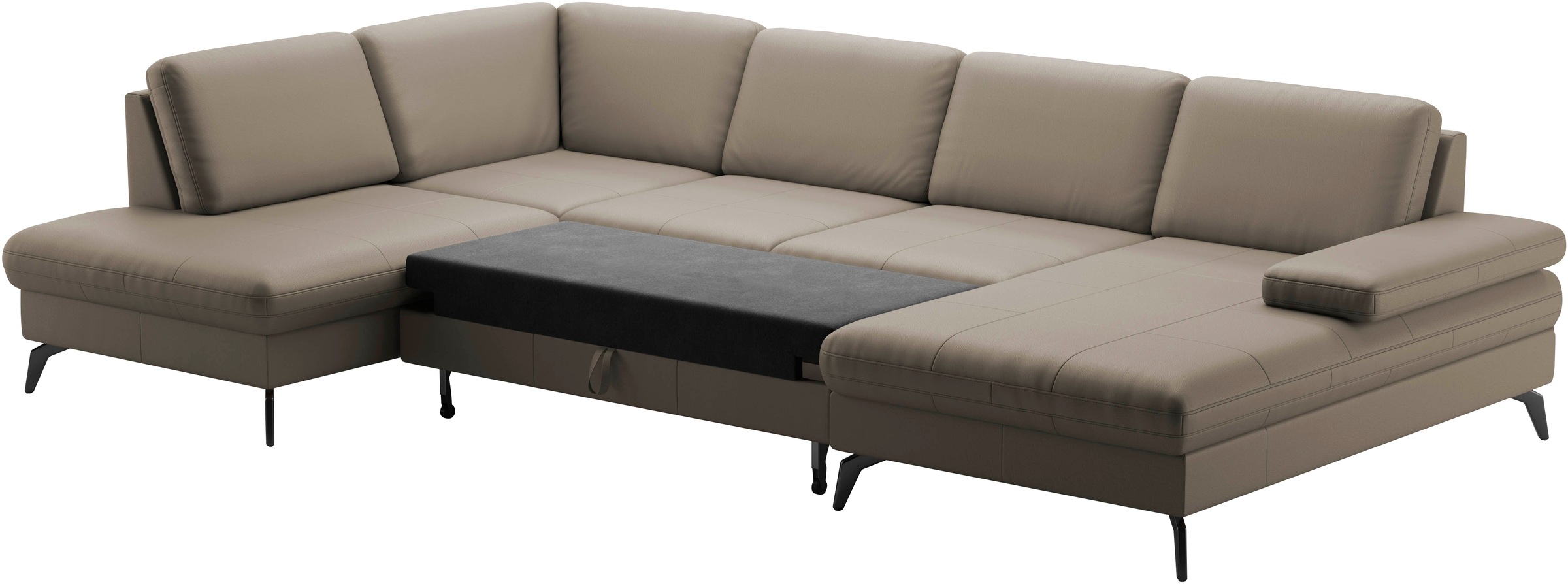 sit&more Wohnlandschaft »Morris U-Form, inkl. Sitztiefenverstellung«, wahlweise mit Armteilverstellung, Bettfunktion & Bettkasten