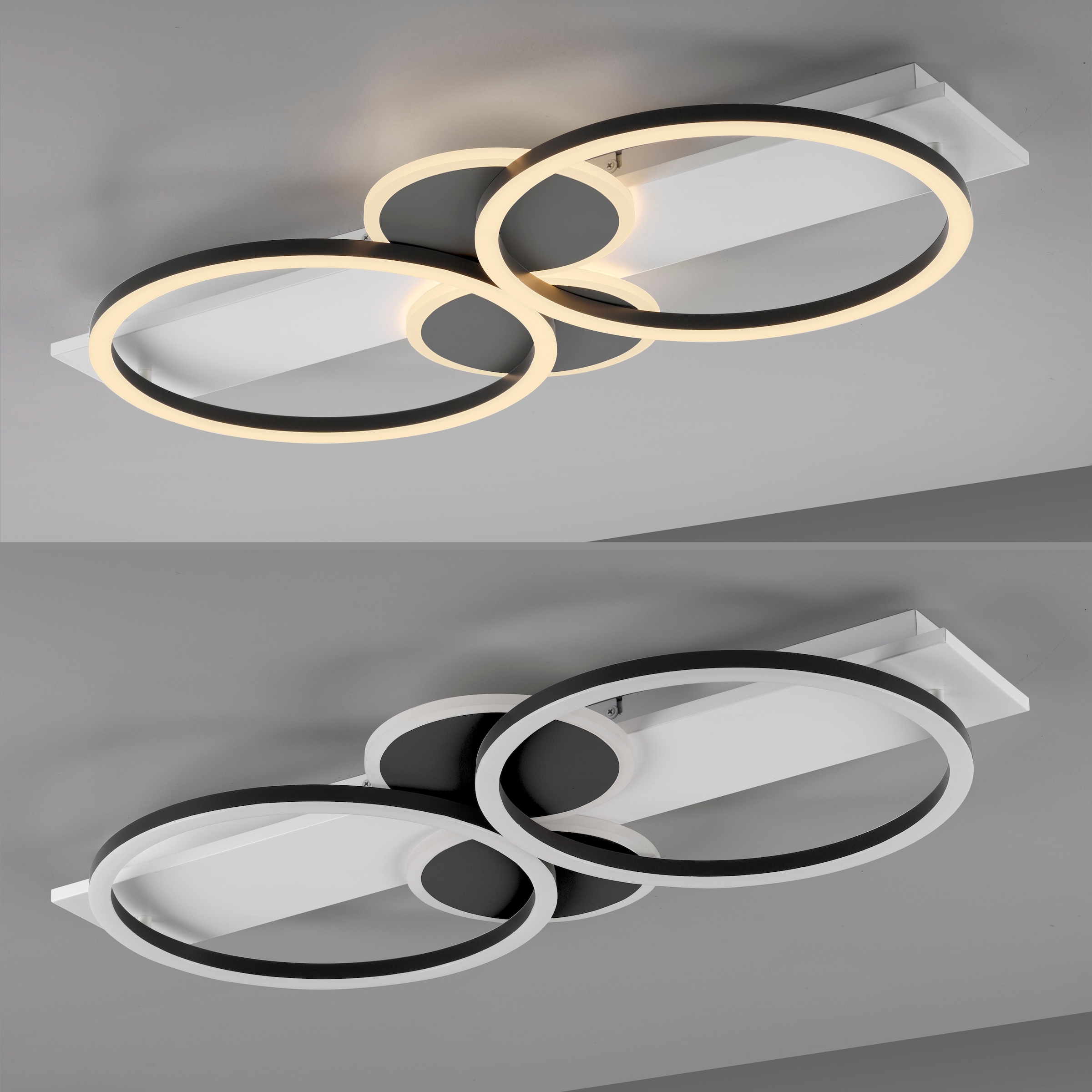 JUST LIGHT Deckenleuchte »TROOPER«, 2 flammig, Leuchtmittel LED-Board | LED fest integriert, LED, separat steuerbar (Schalter)