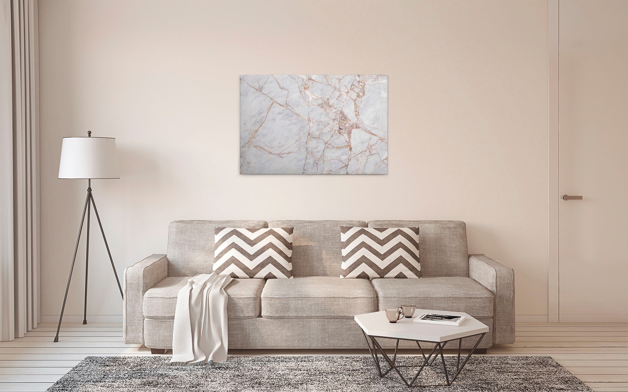 A.S. Création Leinwandbild »Grey Light Marble«, Kunst-Marmor-Kinder, (1 St.), Marmoroptik Marmor Keilrahmen Leinwand-Bild Wohnzimmer modern Wandbild