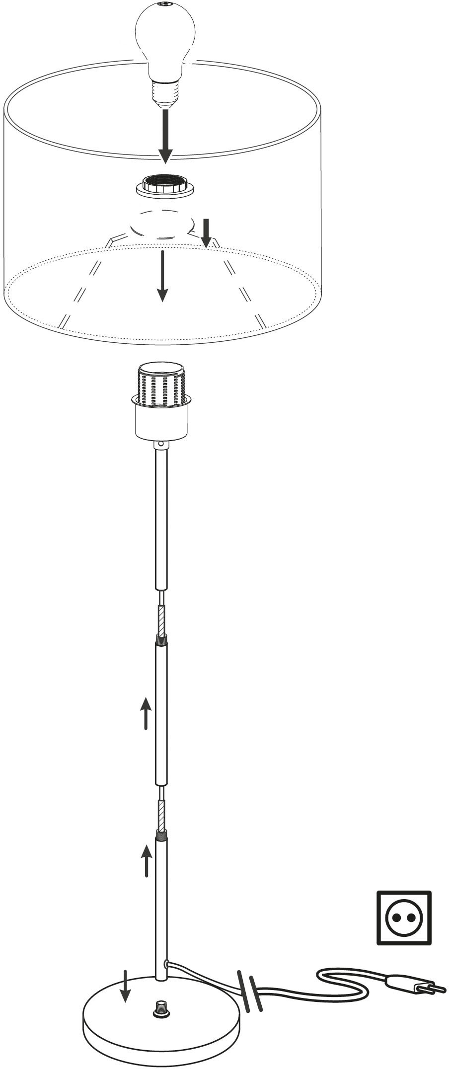 EGLO Stehlampe »PASTERI«, 1 flammig, Leuchtmittel E27 | ohne Leuchtmittel