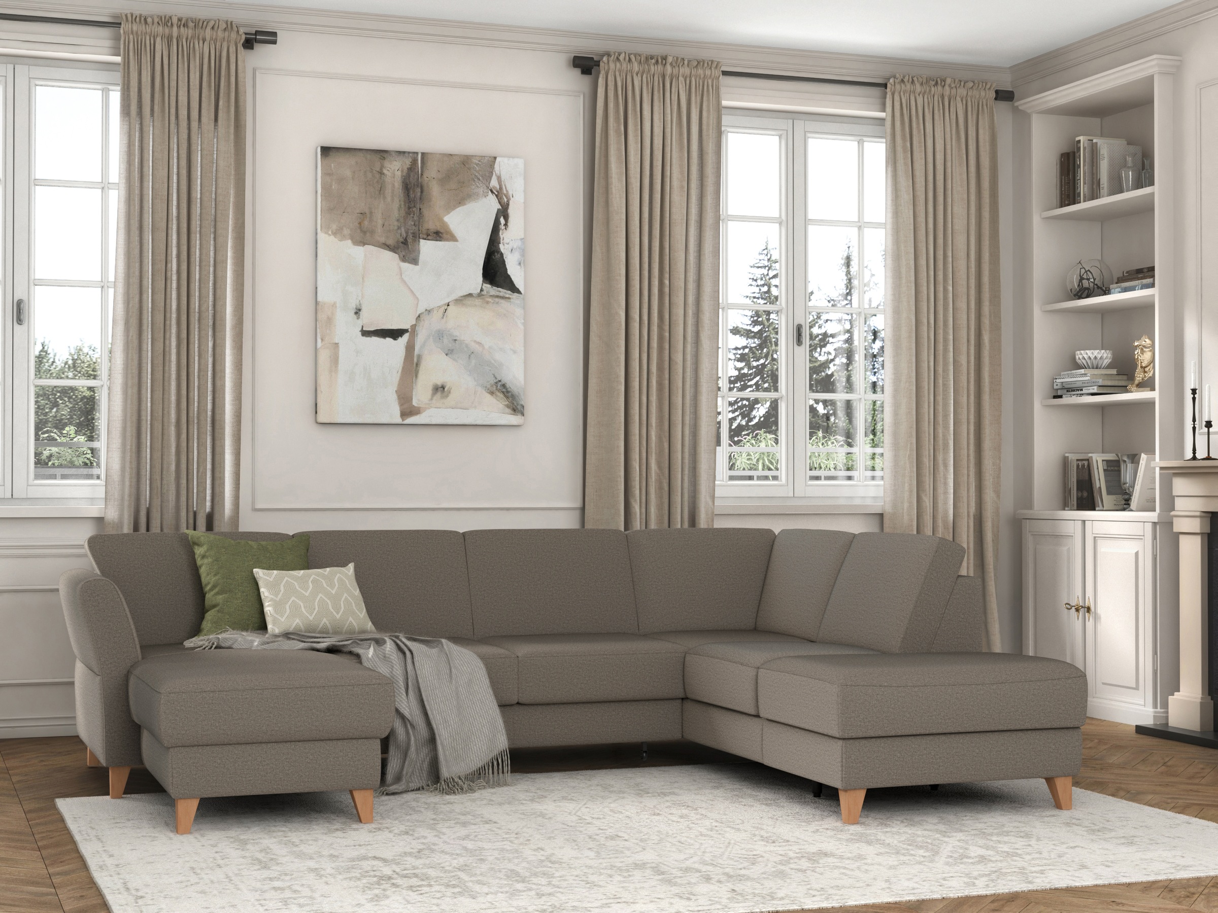 sit&more Wohnlandschaft "Visby U-Form" wahlweise mit Bettfunktion und Staur günstig online kaufen