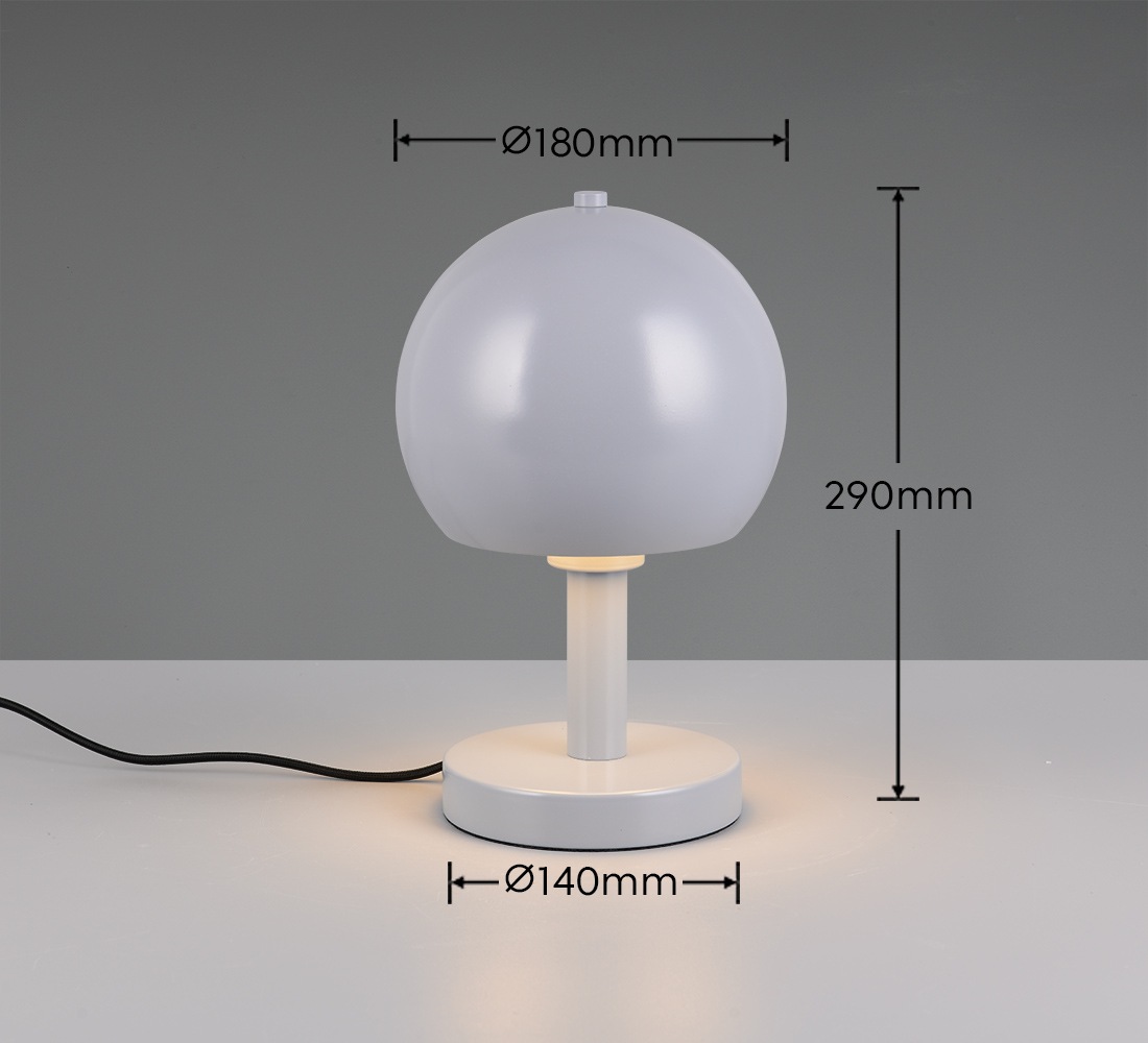 Leonique Tischlampe »Christelle, Deko Tischleuchte mit Metallschirm Ø 18cm Höhe 29cm«, 1 flammig, Leuchtmittel E27 | Leuchtmittel wechselbar, exkl 1x E27 max 10W, indirektes Licht, Lichtaustritt nur nach unten