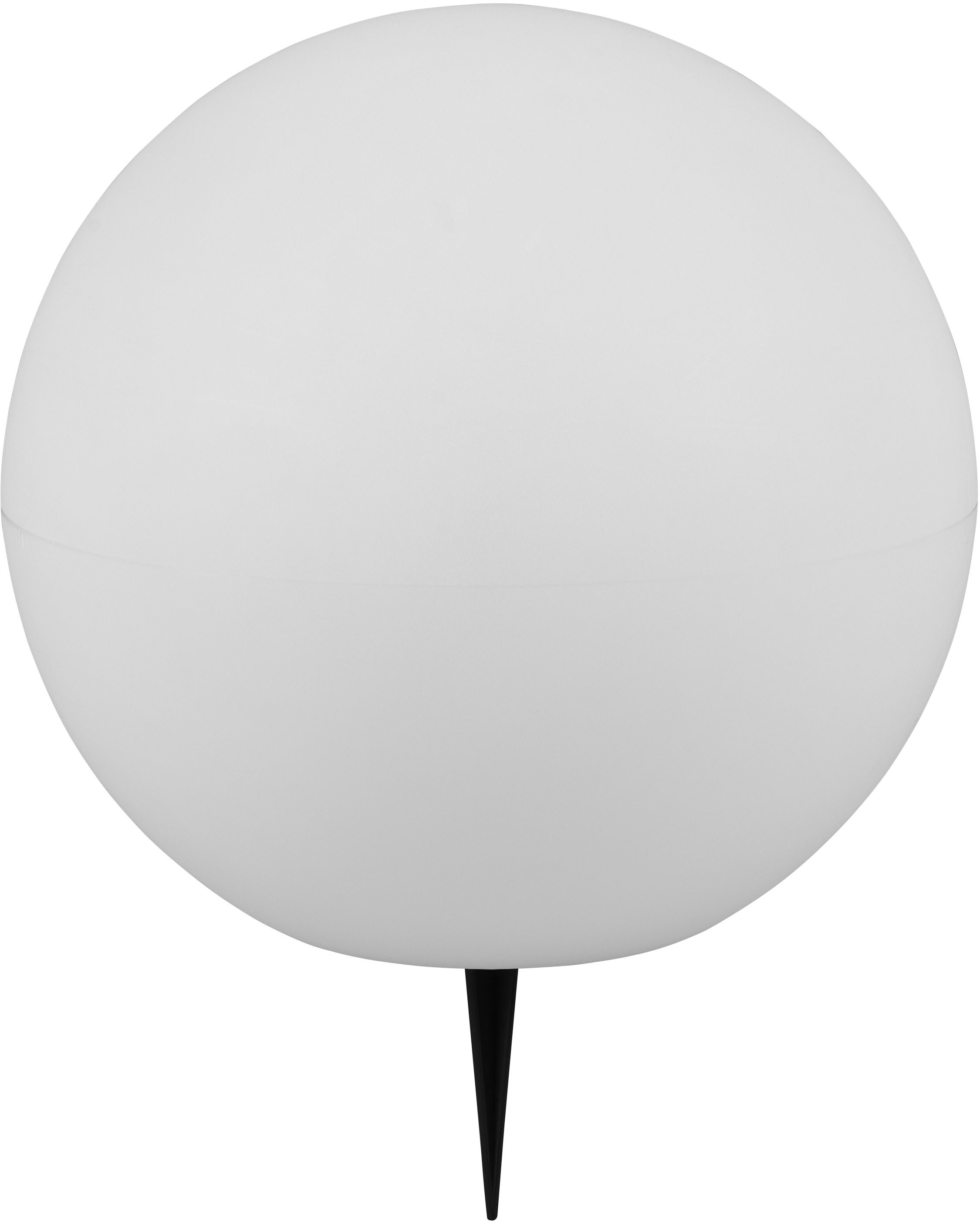 REALITY Leuchten LED Solarleuchte »MELO, Kugel Gartenleuchte Akku Solar, mit Erdspieß, Fernbedienung«, 1 flammig, Leuchtmittel LED-Board | LED fest integriert, Solar Kugellampe, RGB Farbwechsel, Dämmerungssensor, Memoryfunktion