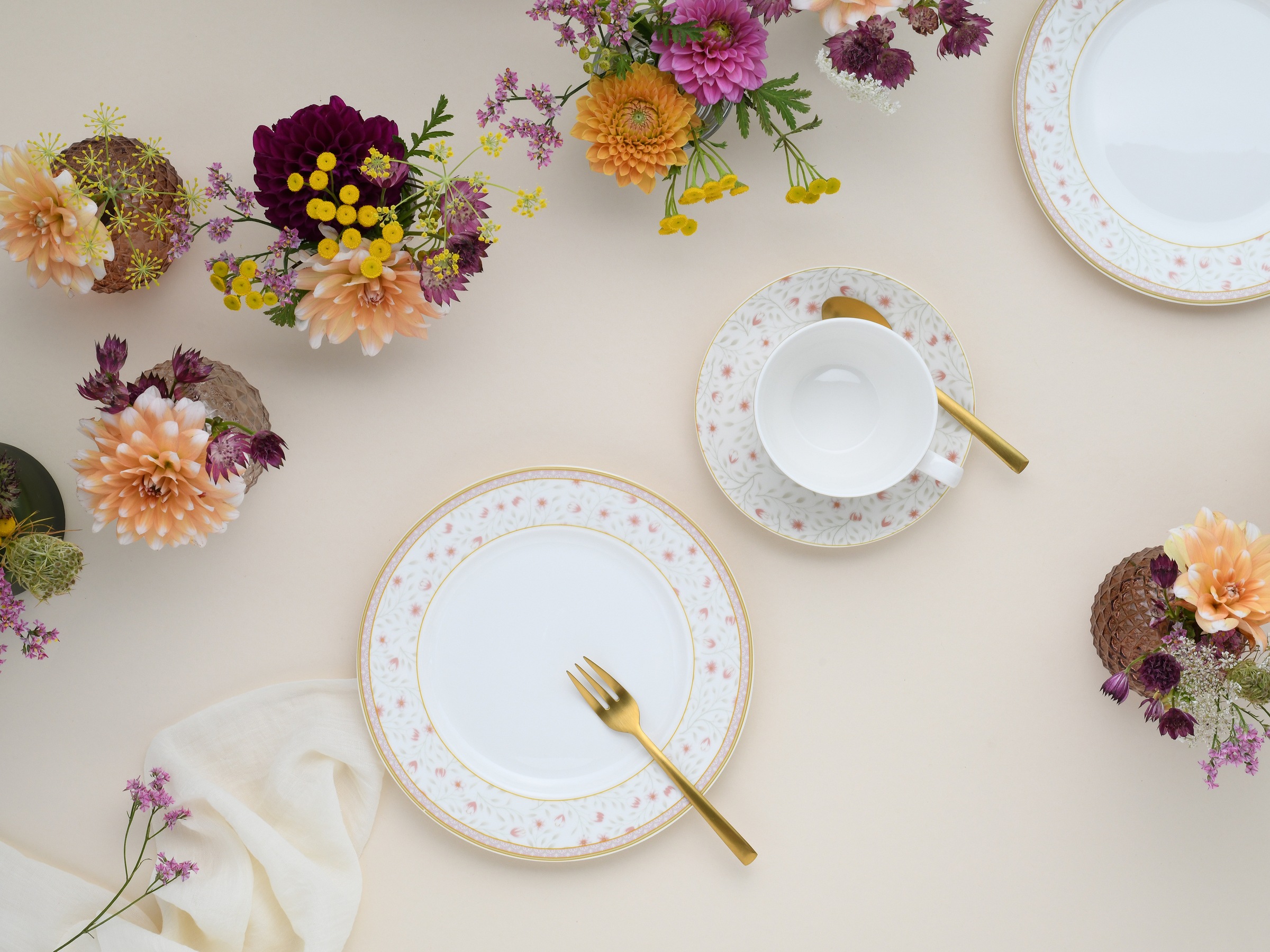 CreaTable Kaffeeservice »Emilia-Romagna, Kaffee-Service 18-tlg«, (Set, 18 tlg.), Blumendekor