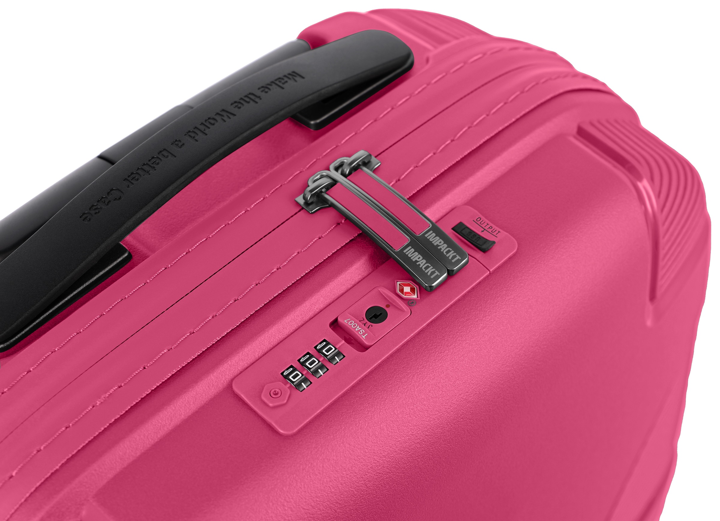 IMPACKT Hartschalen-Trolley »IP1, verschiedene Größen und Farben«, 4 Rollen, Hartschalen-Koffer vegan Koffer Reisegepäck USB-Port TSA Zahlenschloss