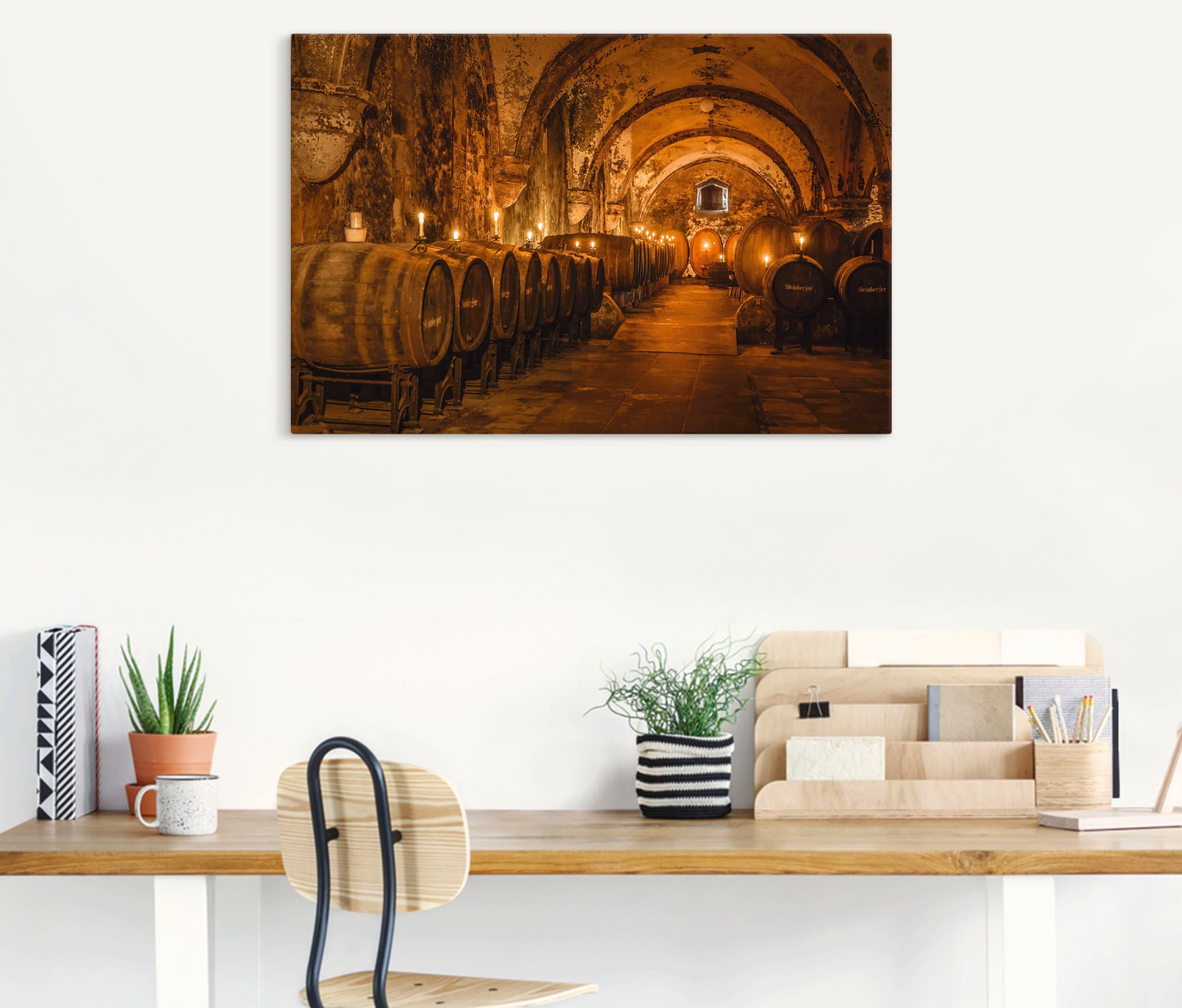Artland Wandbild »Historischer Weinkeller Eberbach«, Wein Bilder, (1 St.), als Alubild, Outdoorbild, Leinwandbild, Poster in verschied. Größen