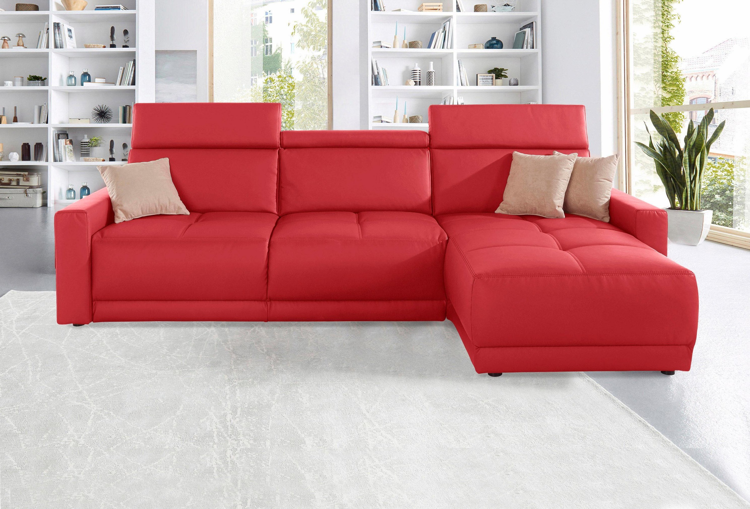 DOMO collection Ecksofa »Ava mit moderner Sitzheftung & toller Doppelnaht, günstig online kaufen